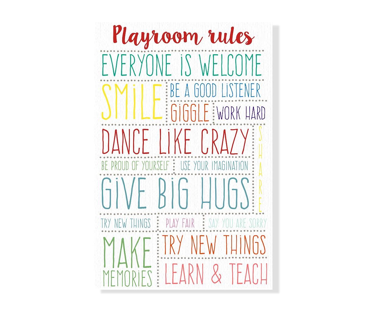 Lienzo Playroom Rules
