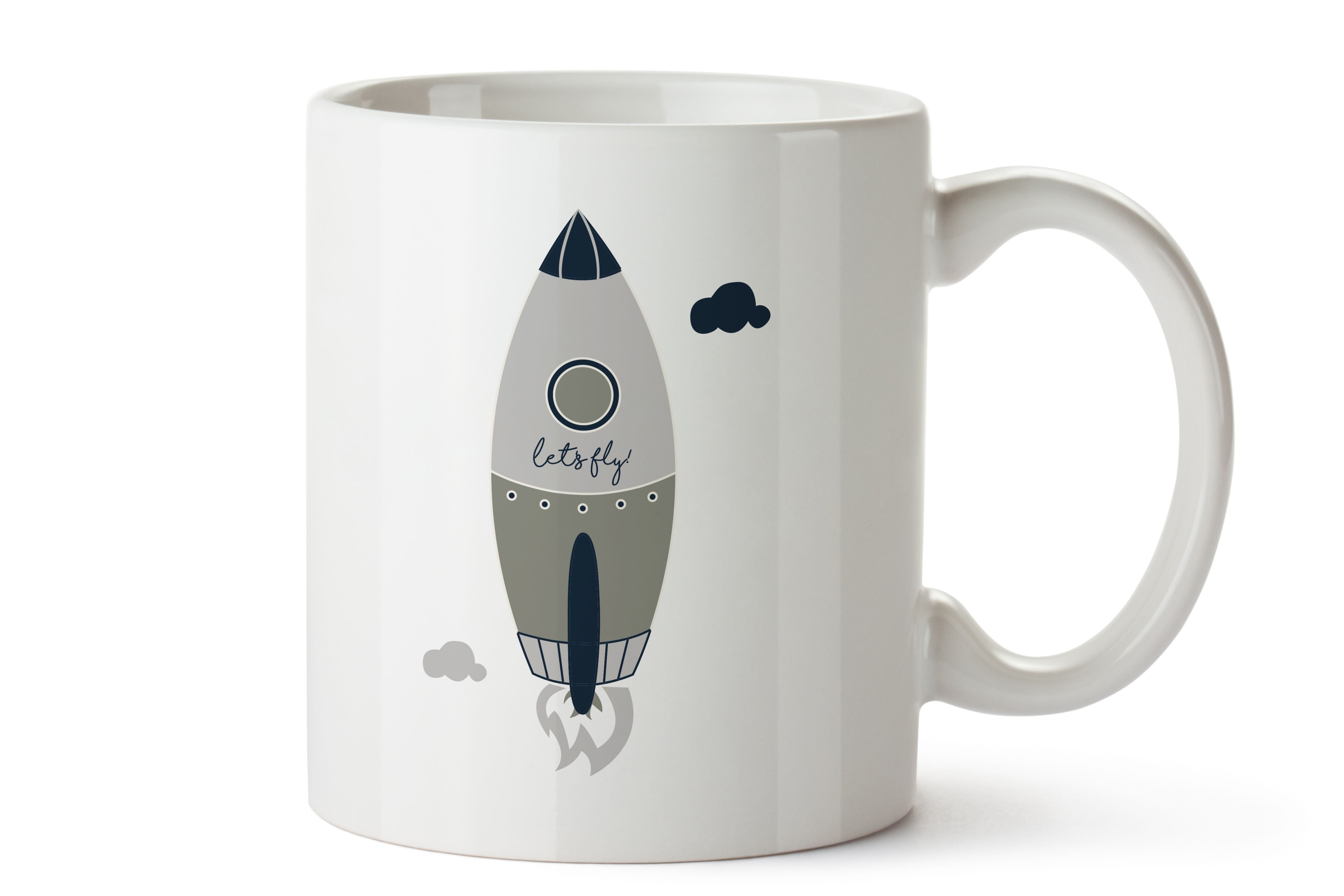 Taza Decorada Coll Grey Rocket