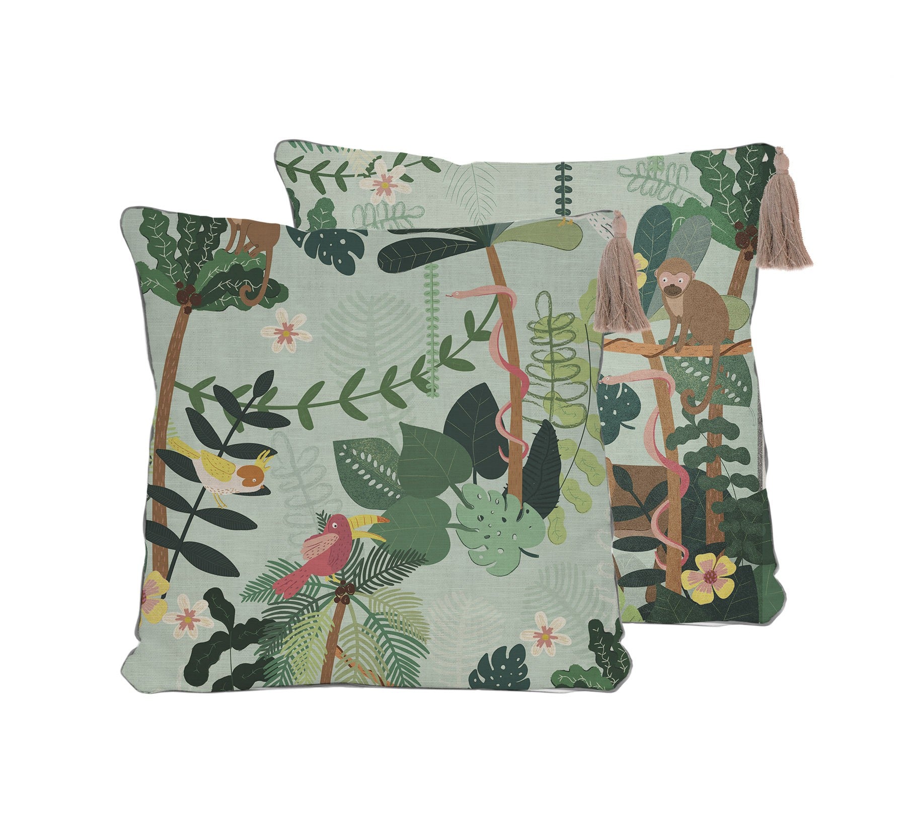 Cojin 45x45 Borlas Jungle Friends