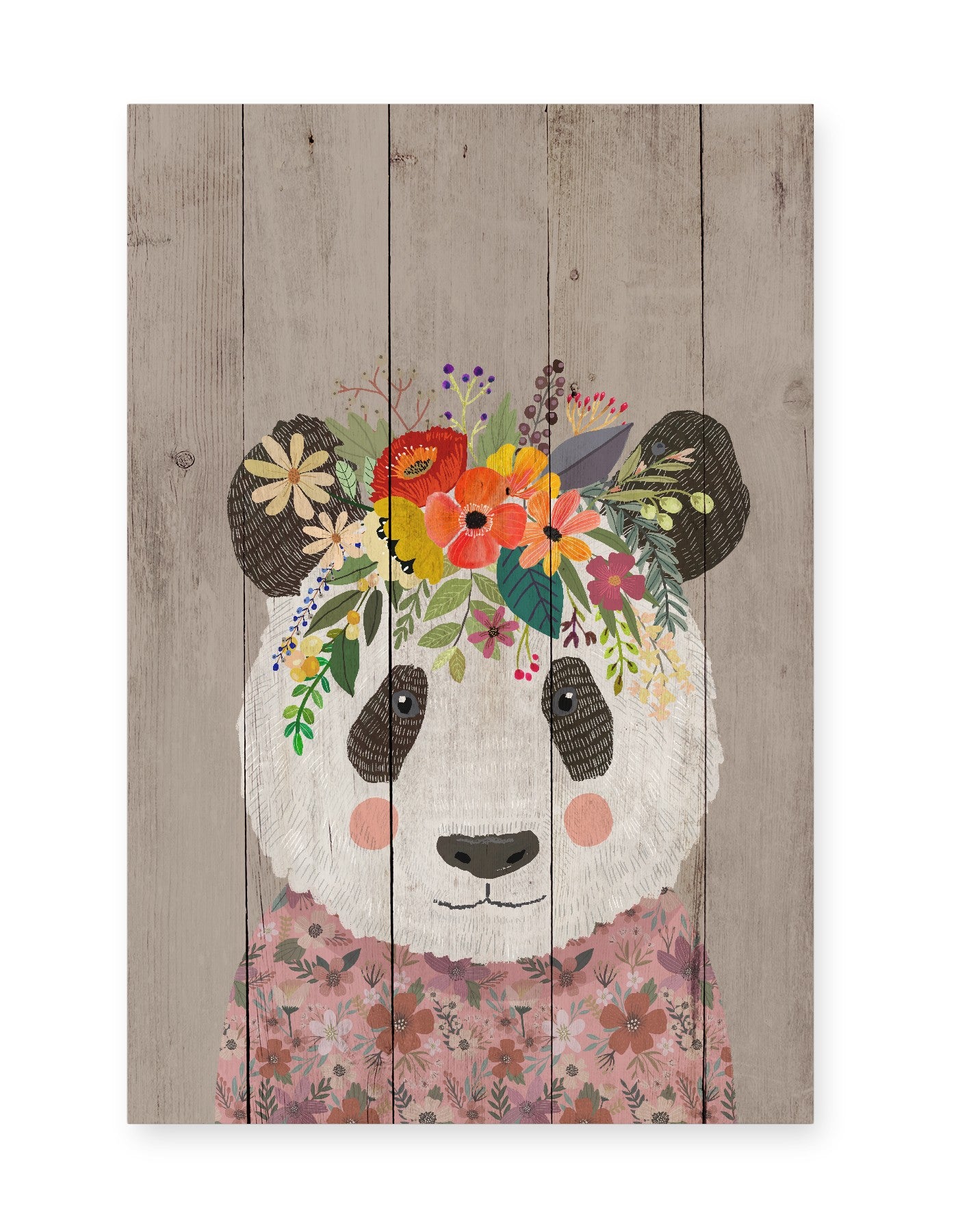 Panel decorativo Floral Panda