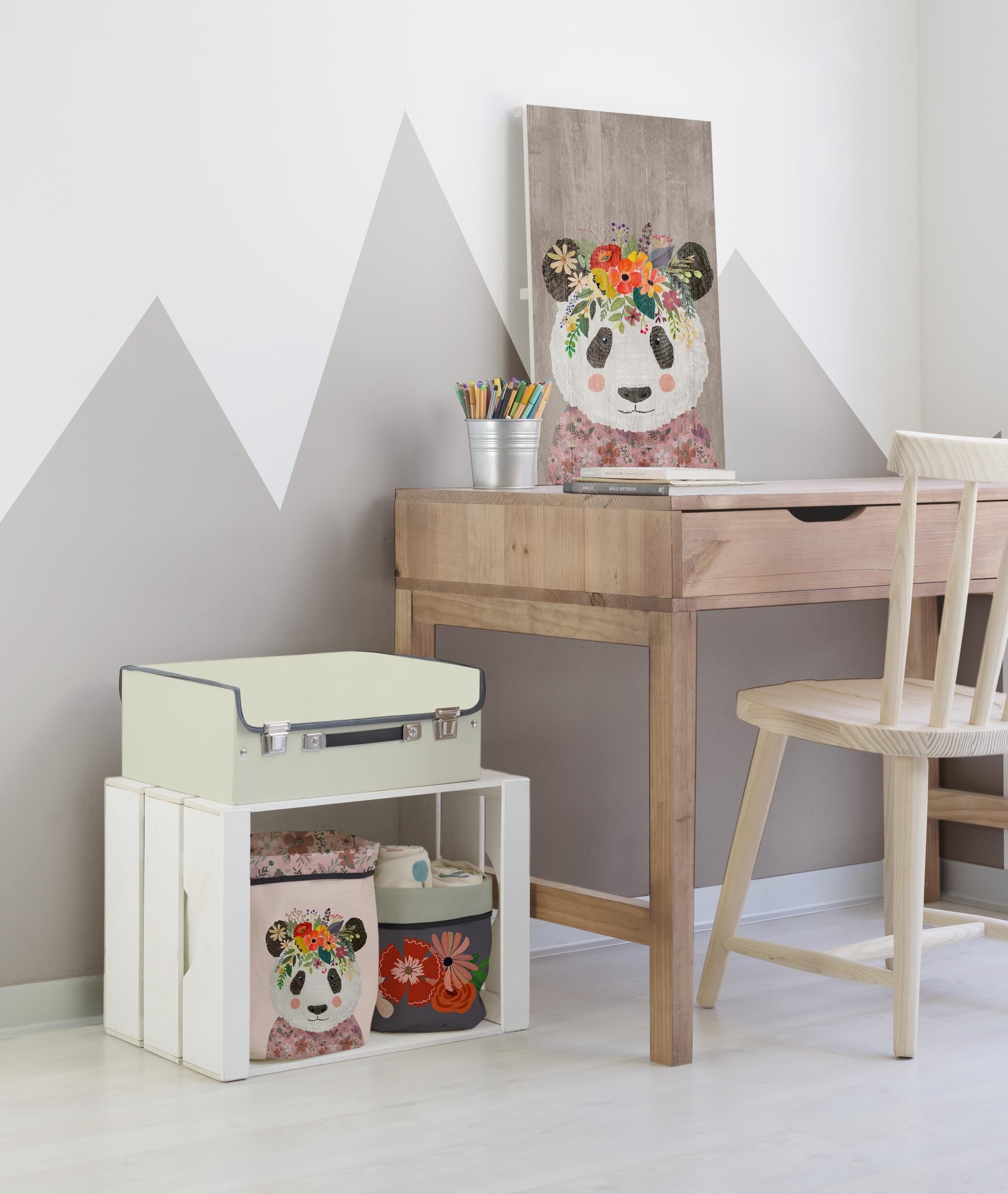 Panel decorativo Floral Panda