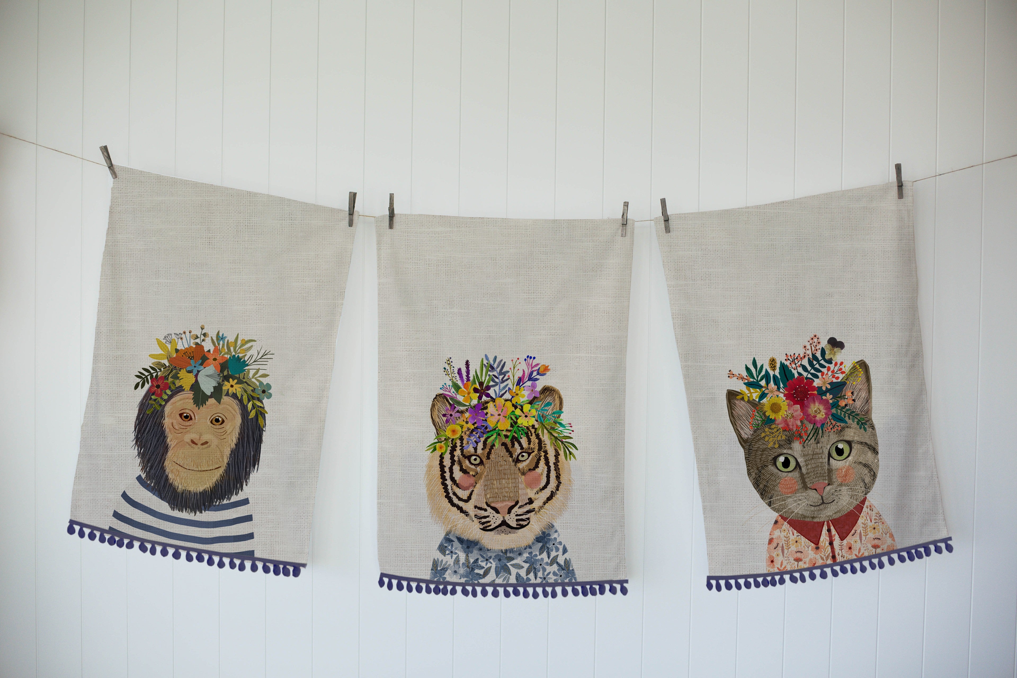 Set 3 paños Floral Friends