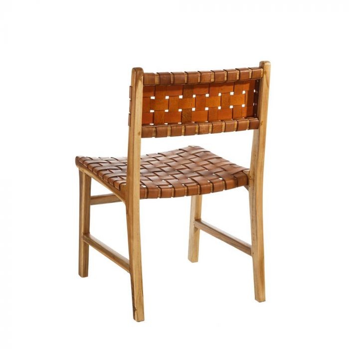 Silla de piel trenzada George