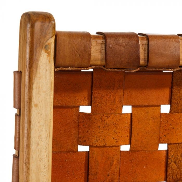 Silla de piel trenzada George