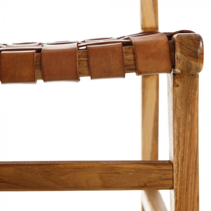 Silla de piel trenzada George