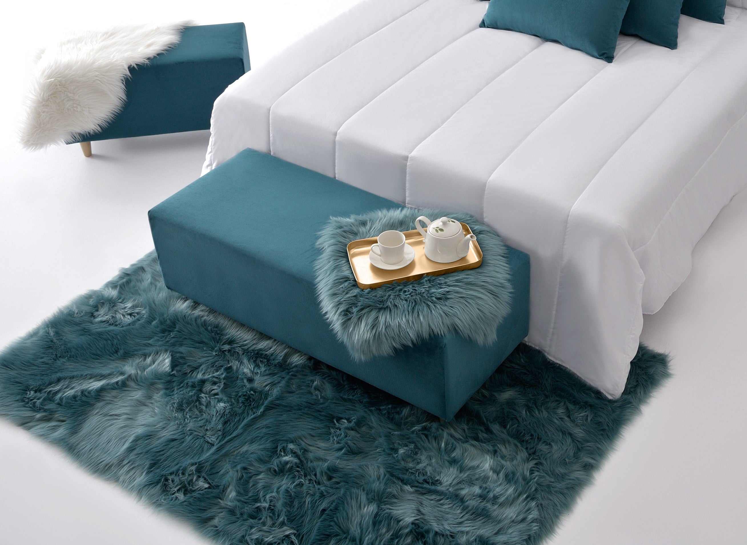 Alfombra rectangular fur blue (120x170)