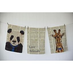 Set 3 paños Newspaper Animals
