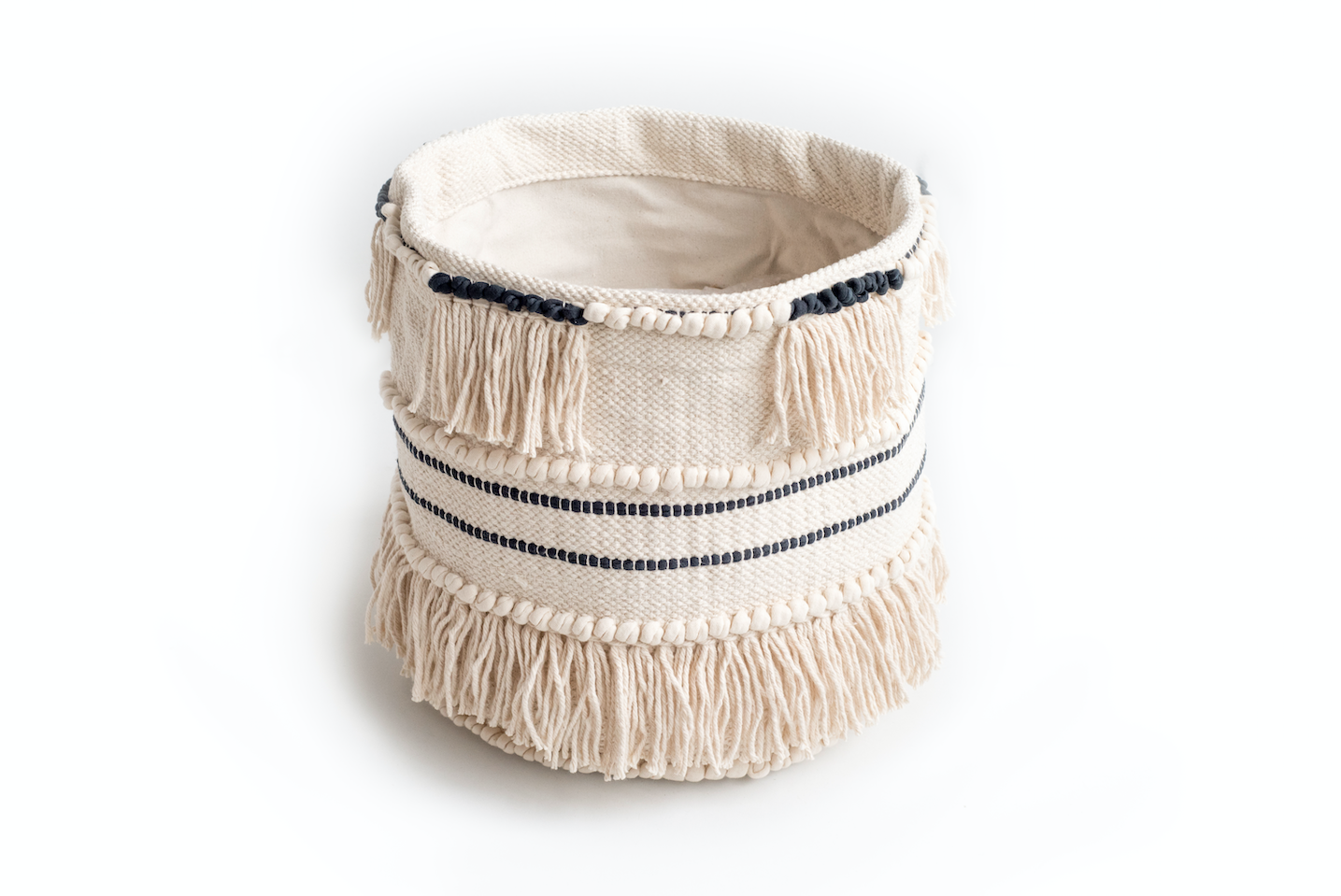 White Fringes Basket