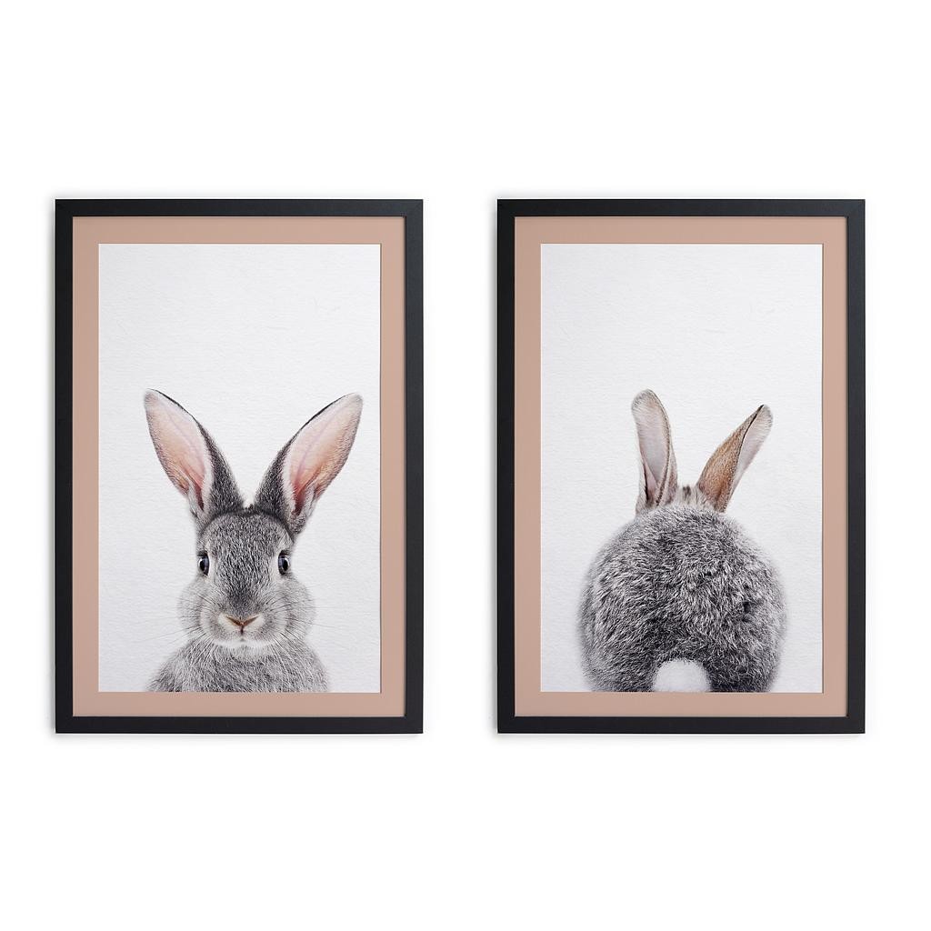 Set 2 Molduras 40x30 Negro (Rose Rabbit)