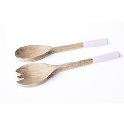 Wooden Salad Cutlery (Pink)