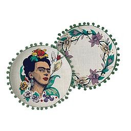 Cojin Redondo Lino Madroños (Frida Crown)