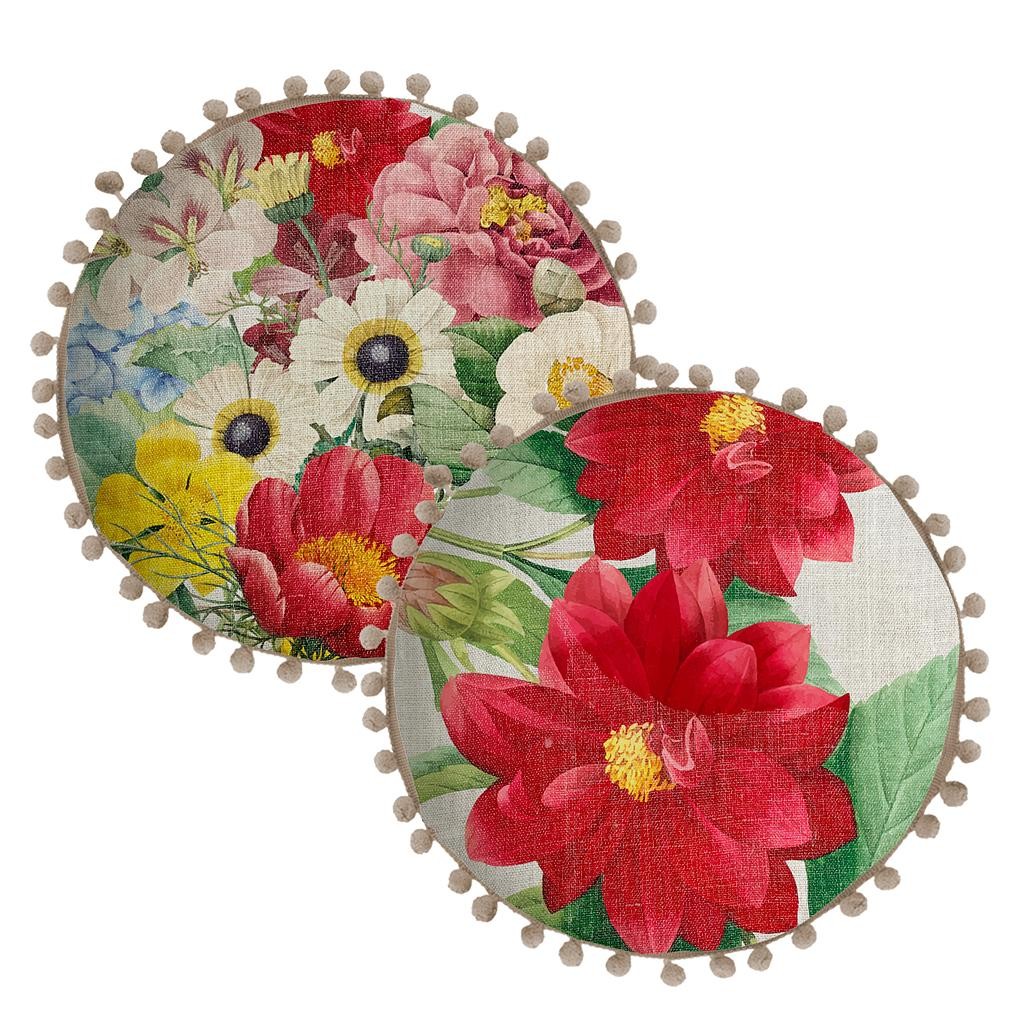 Cojin Redondo Lino Madroños (Spring Flowers)