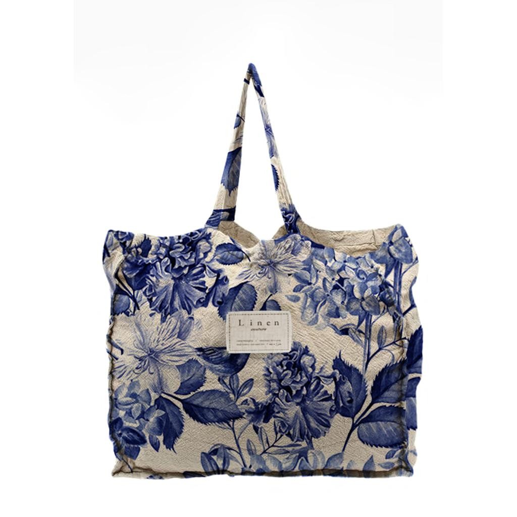 Linen Bag (Blue Flowers)