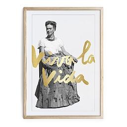 Cuadro moldura dorada 60x40 (Viva la Vida)