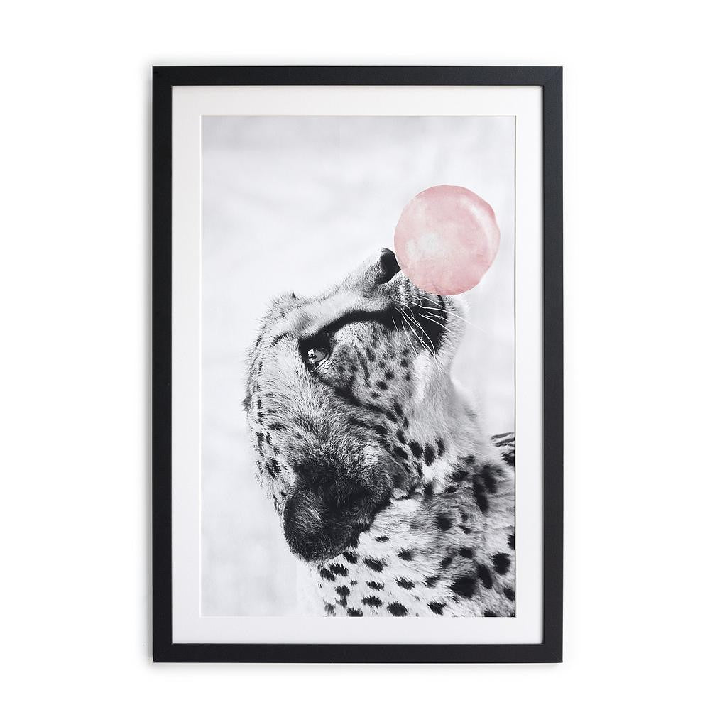 Cuadro moldura negra 60x40 (Cheetah)