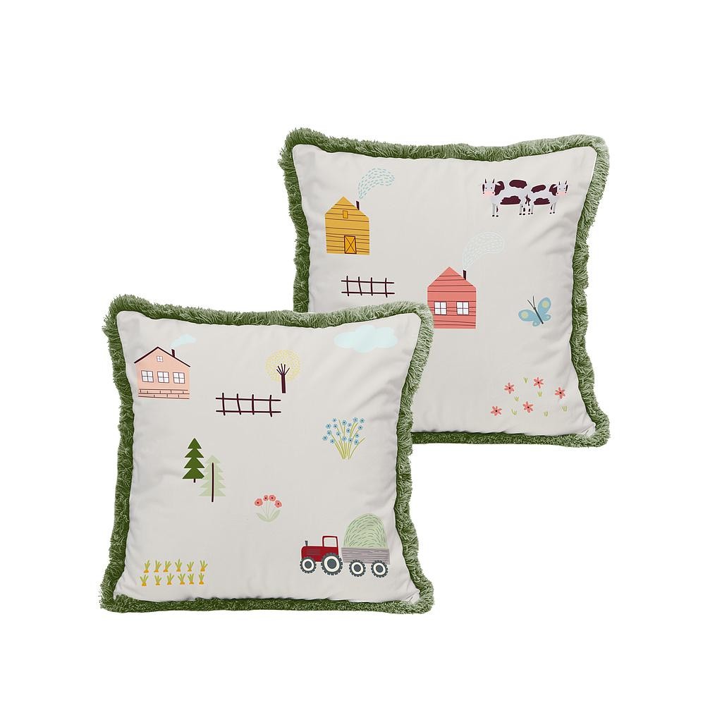 Cojin Terciopelo Fleco 45x45