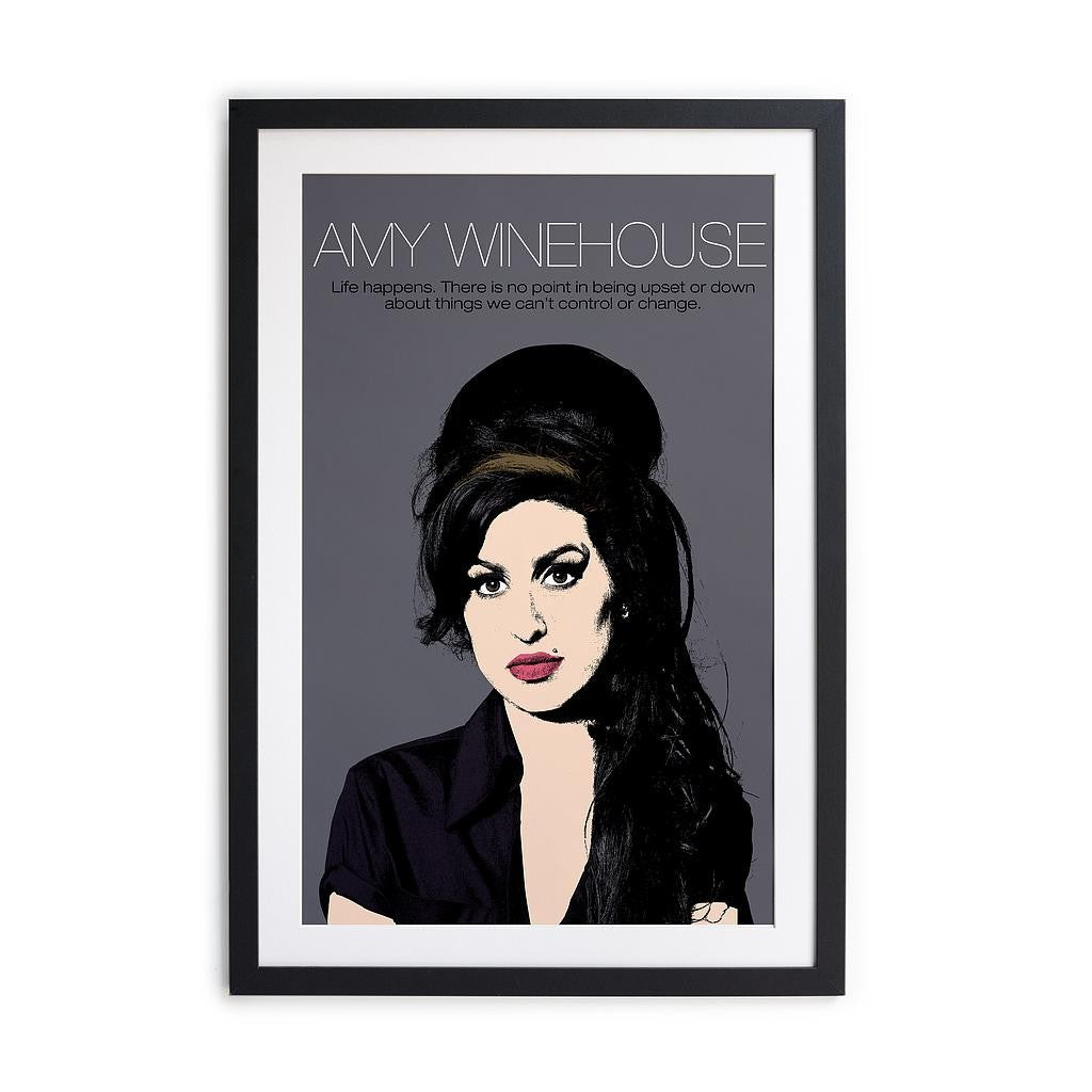Cuadro moldura negra 60x40 (Amy Winehouse)