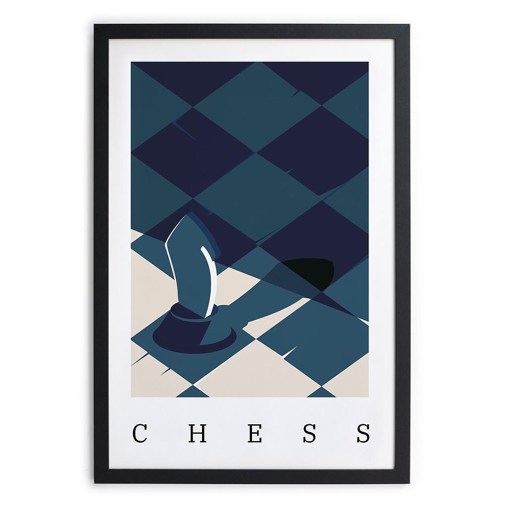 Cuadro Moldura Negra 40x30 (Chess Poster 2)