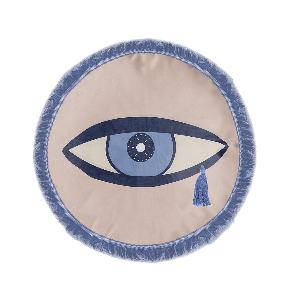 Cojin Redondo Terciopelo Botón (Crying Eyes)