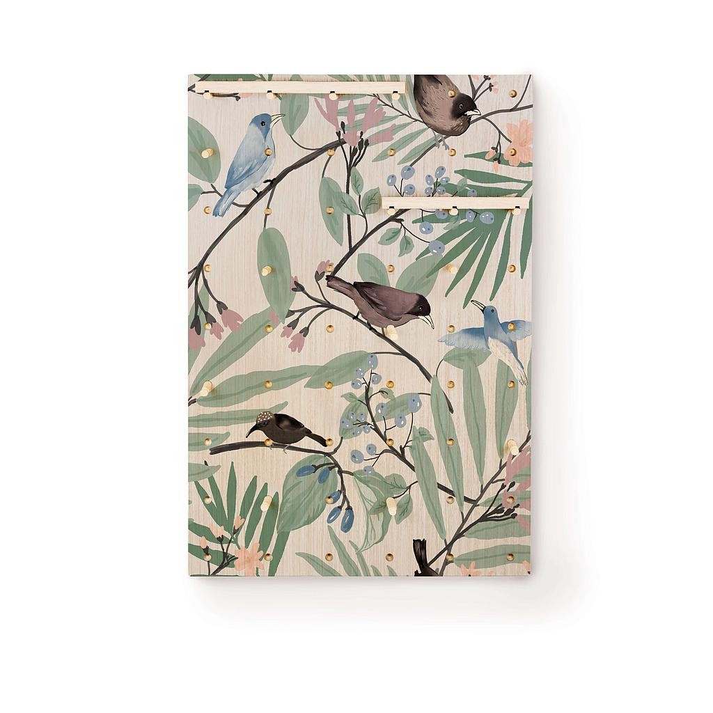 Pegboard decorado natural (Tropical Birds)