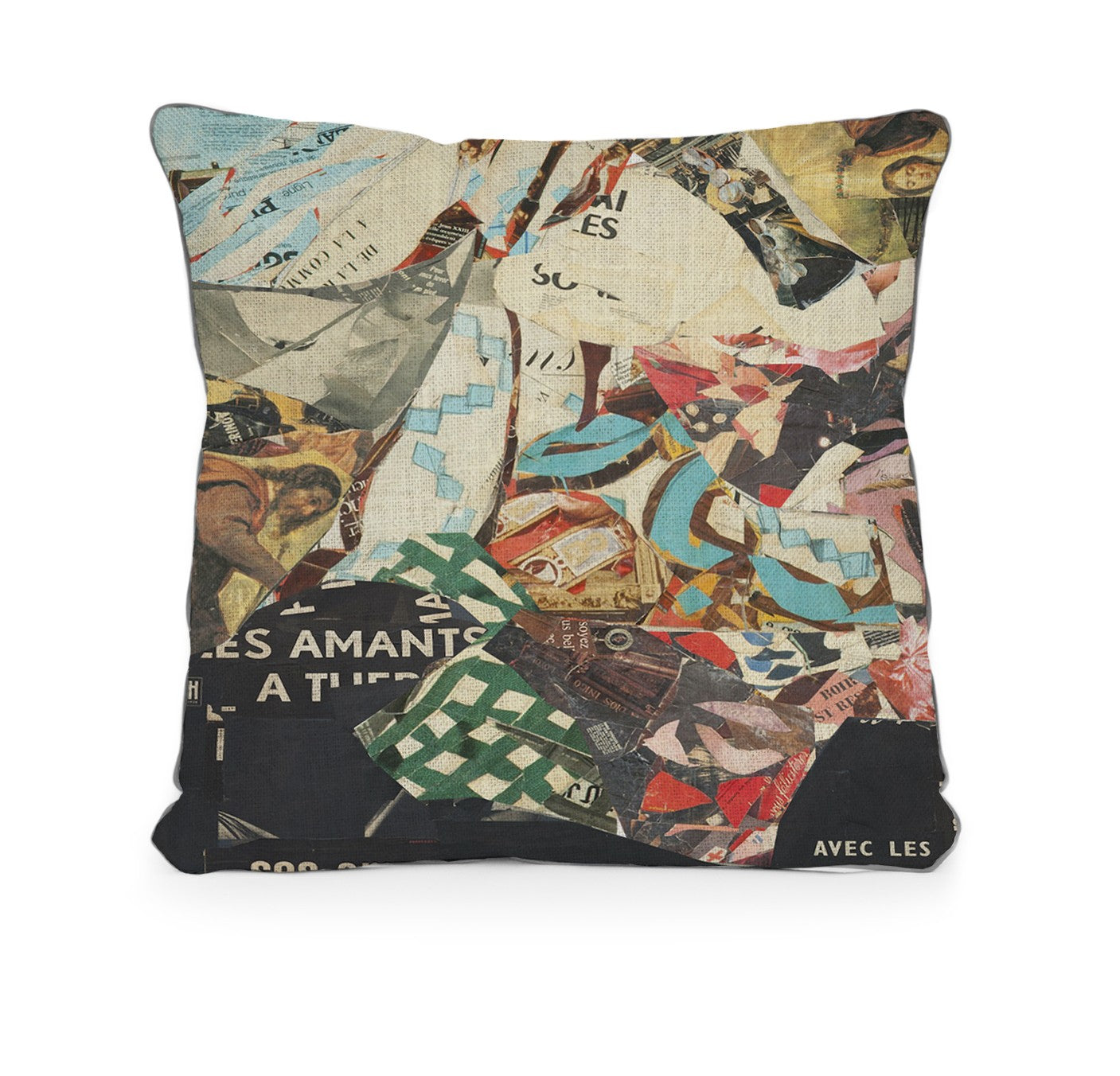 Cojin 45x45 Lino (Frida collage Blue)