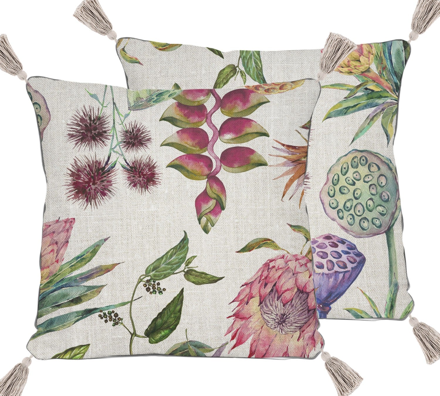 Cojin 45x45 Borlas (Flores Salvajes)