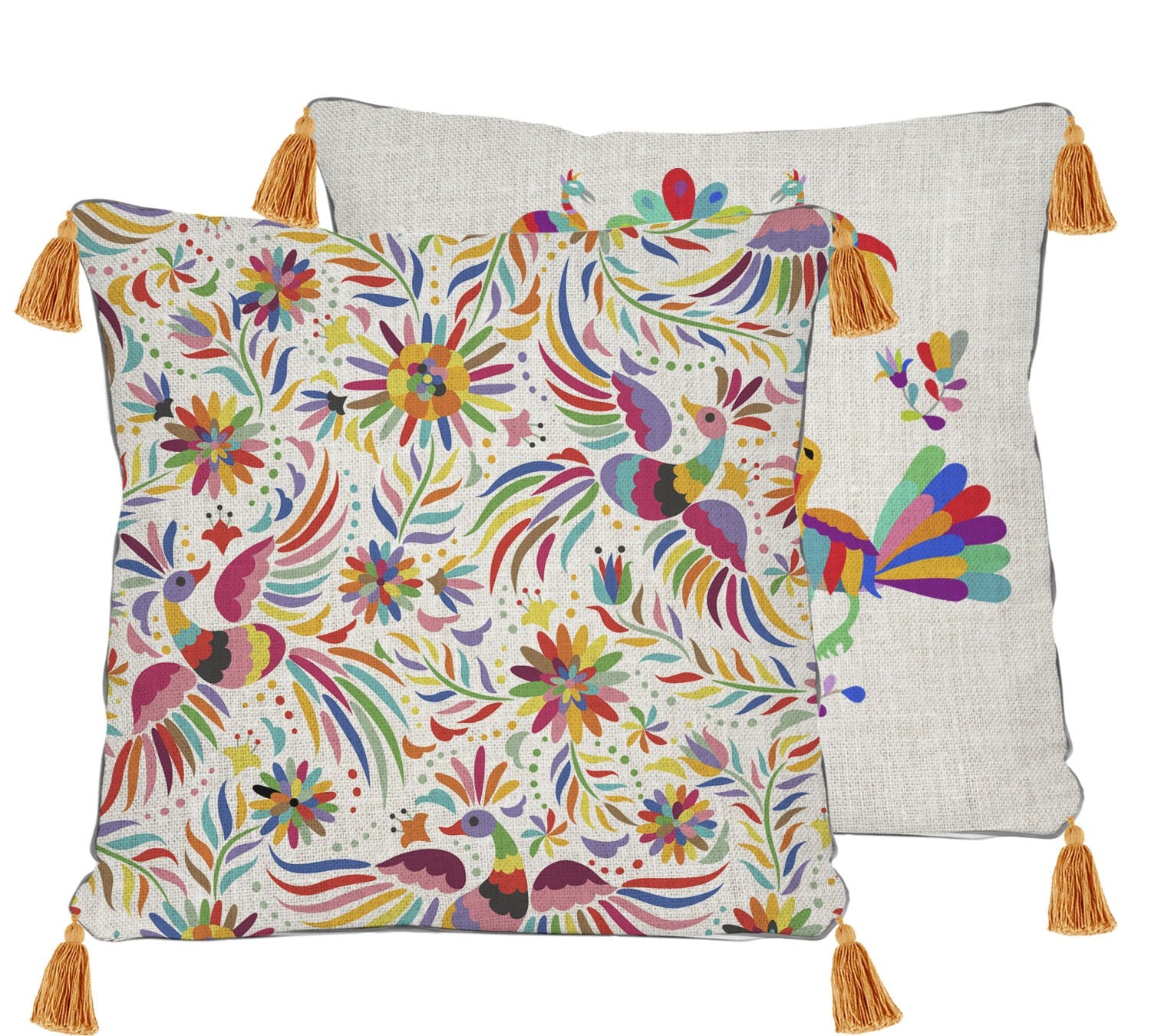 Cojin 45x45 Borlas (Ave Otomi)