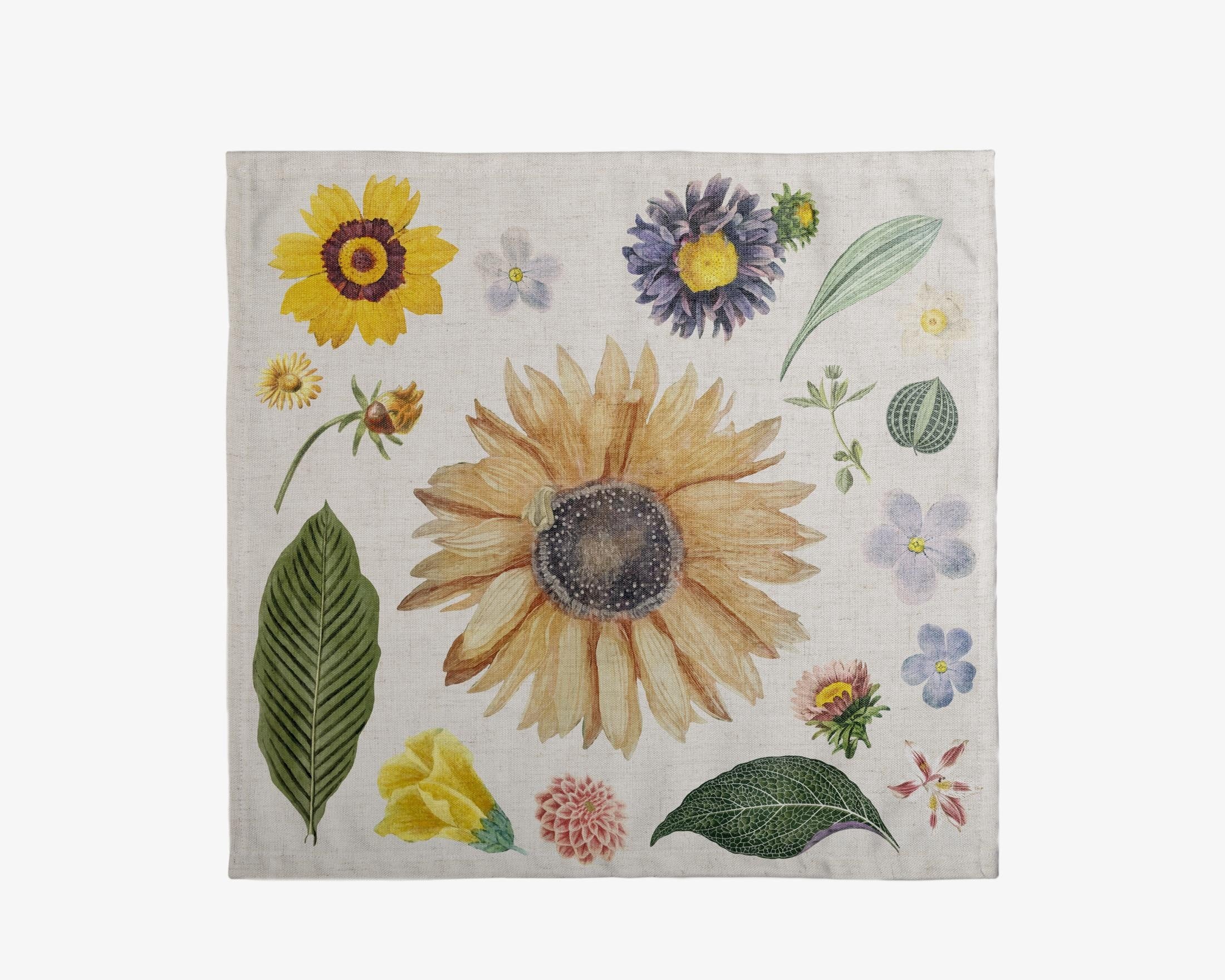 Linen Napkin Set (Watercolor Flowers)