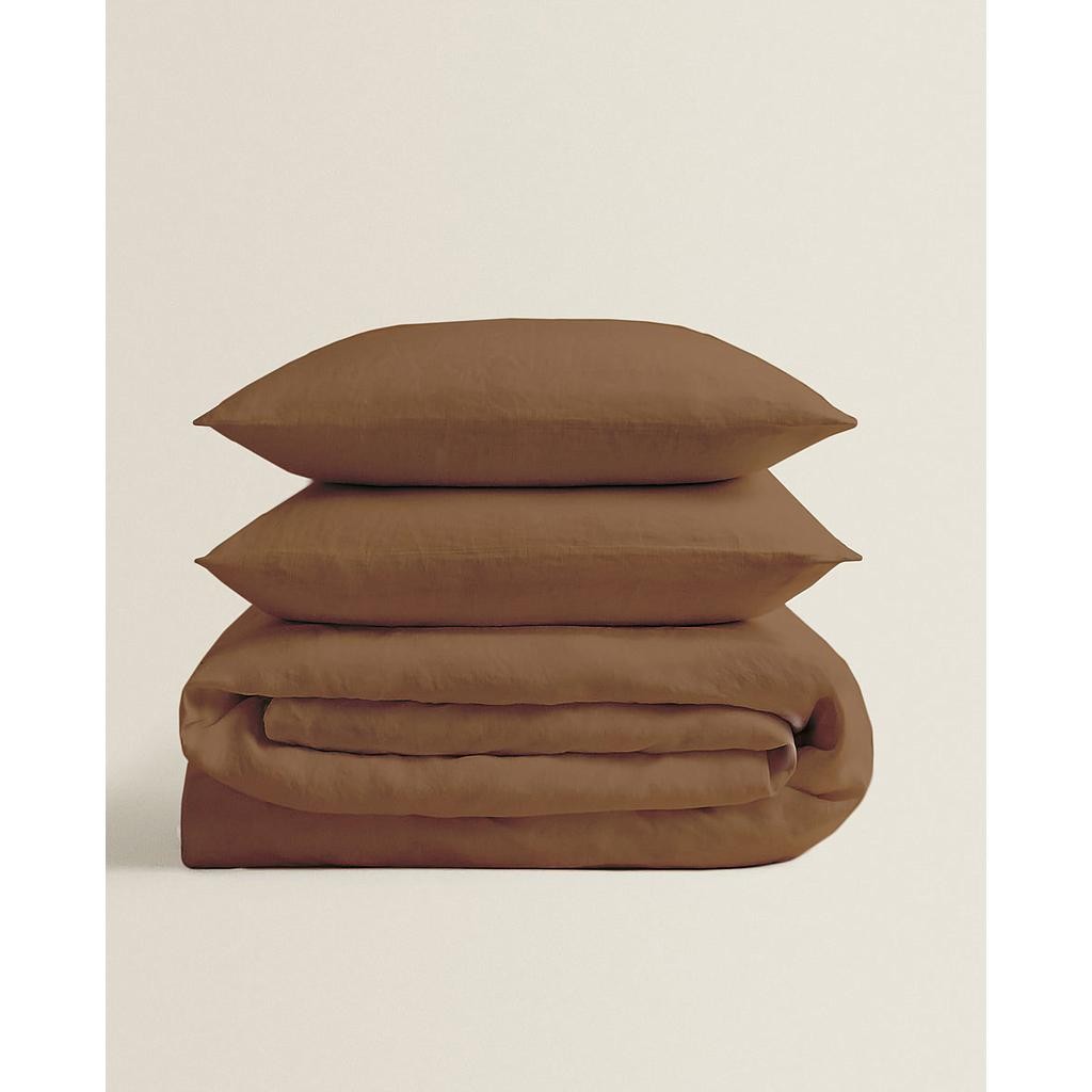 Housse de couette 240 x 220 + 2 quadrants (Terre cuite)