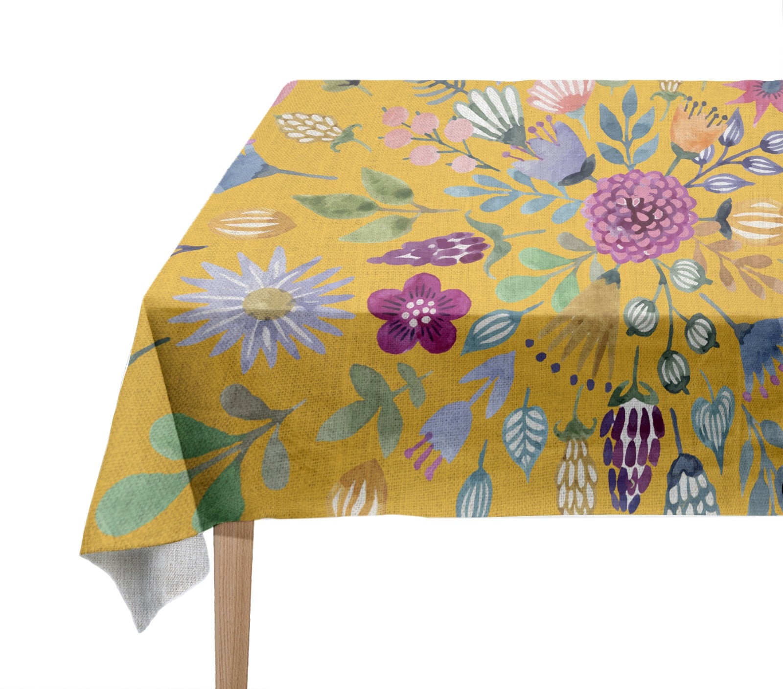 Mantel de lino 140x140 (Colourful Flowers)