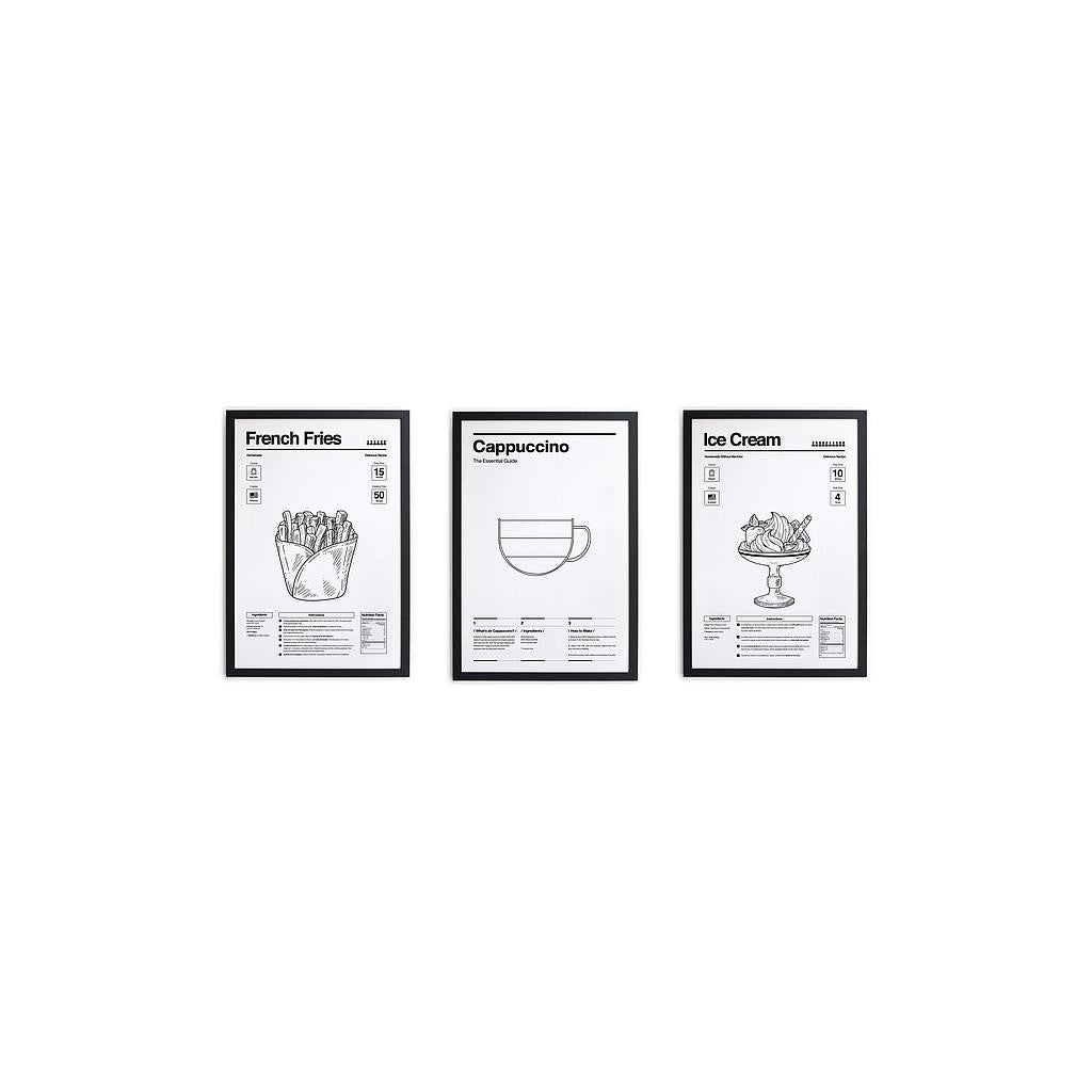 Set 3 Molduras 40x30 Negro