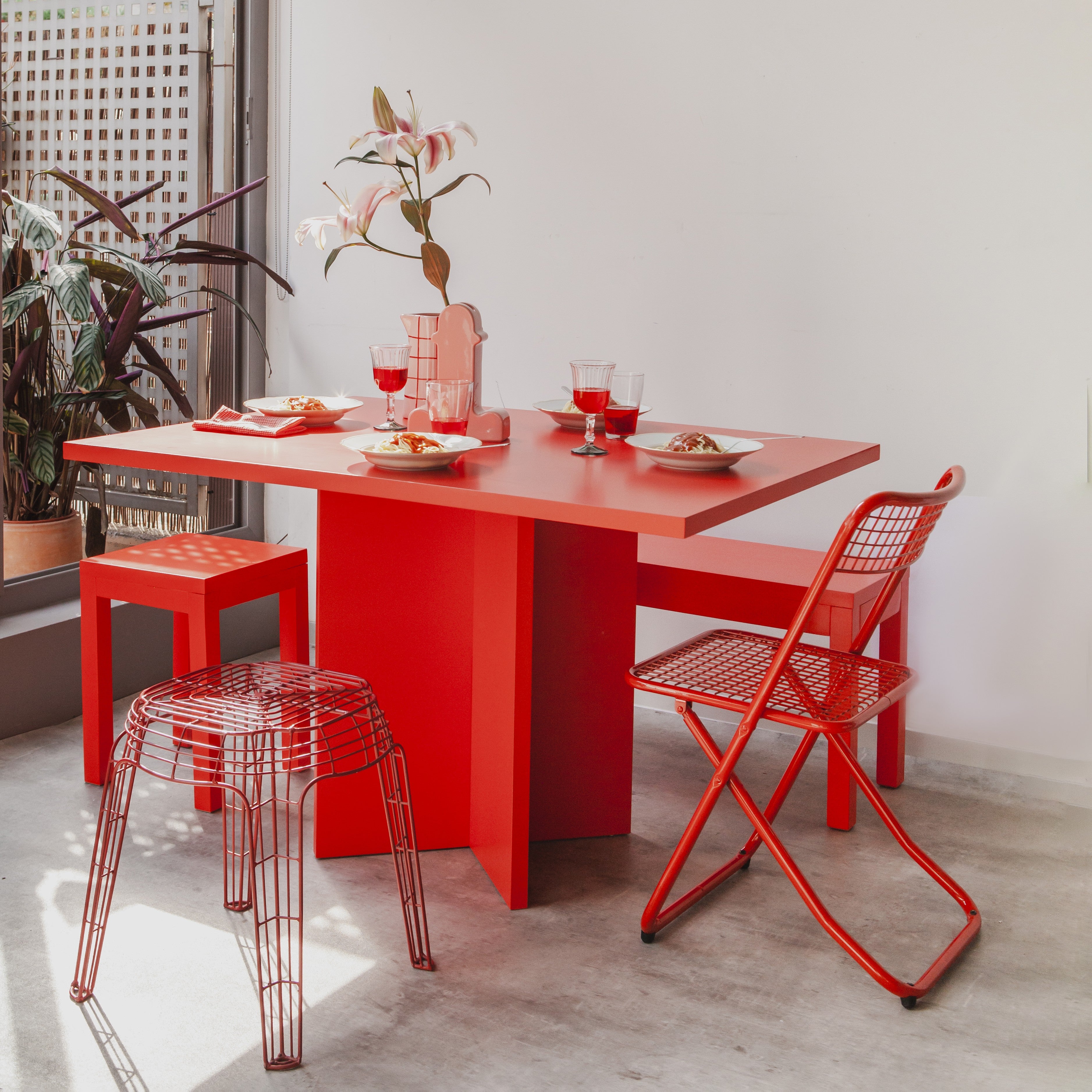 Mesa de comedor rectangular Matilda Flame 120x90