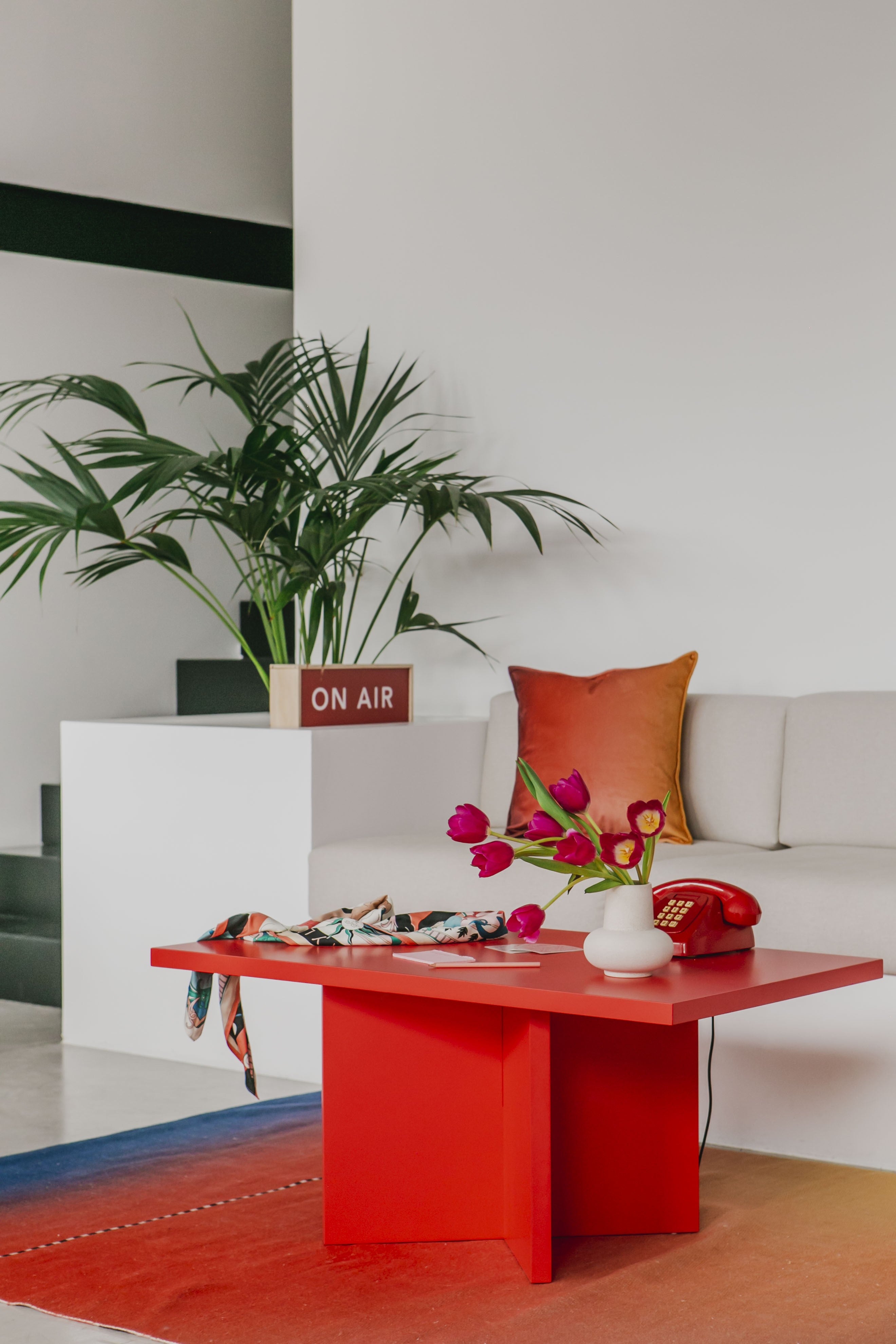 Mesa baja rectangular Charla Flame 100x60