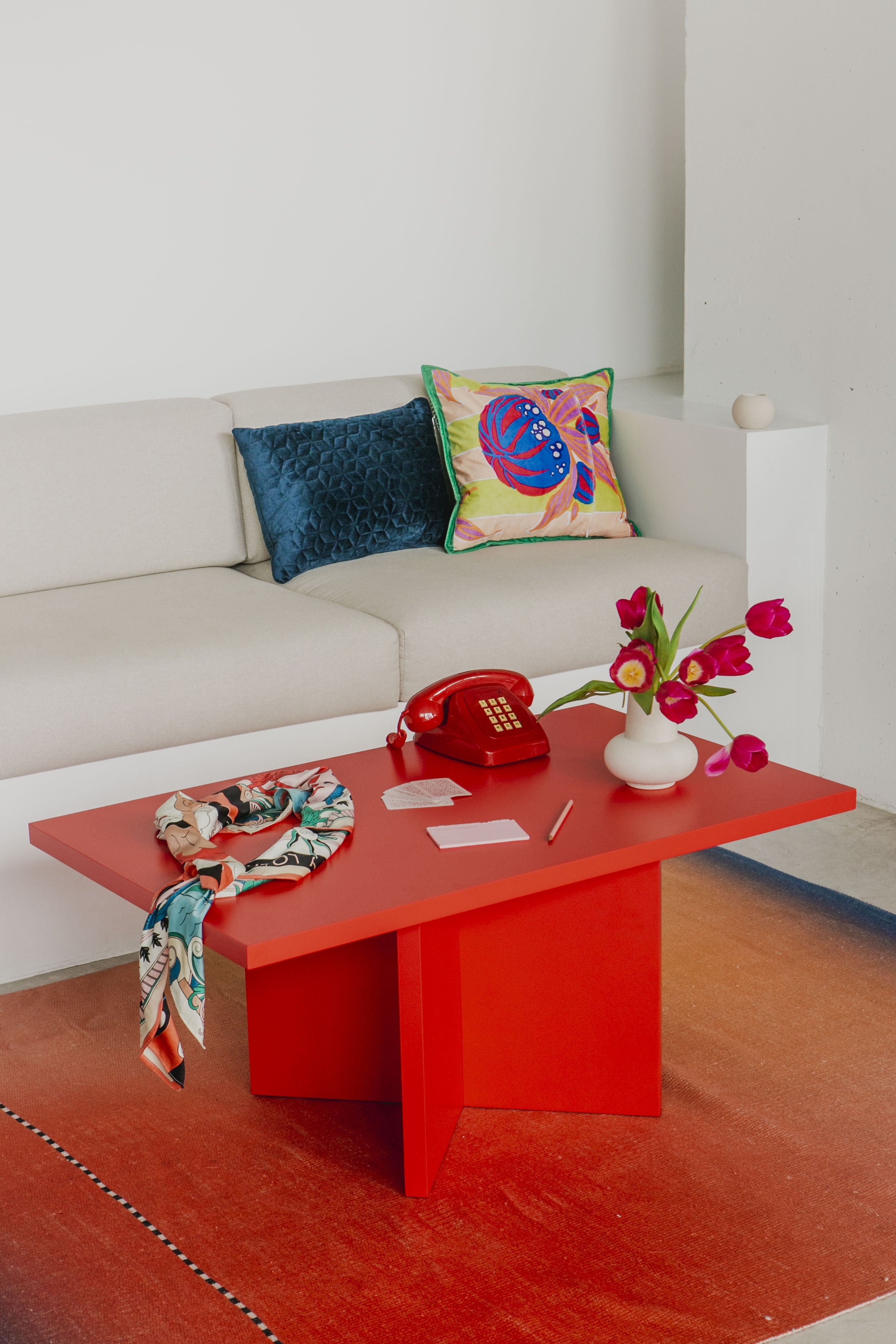 Mesa baja rectangular Charla Flame 100x60