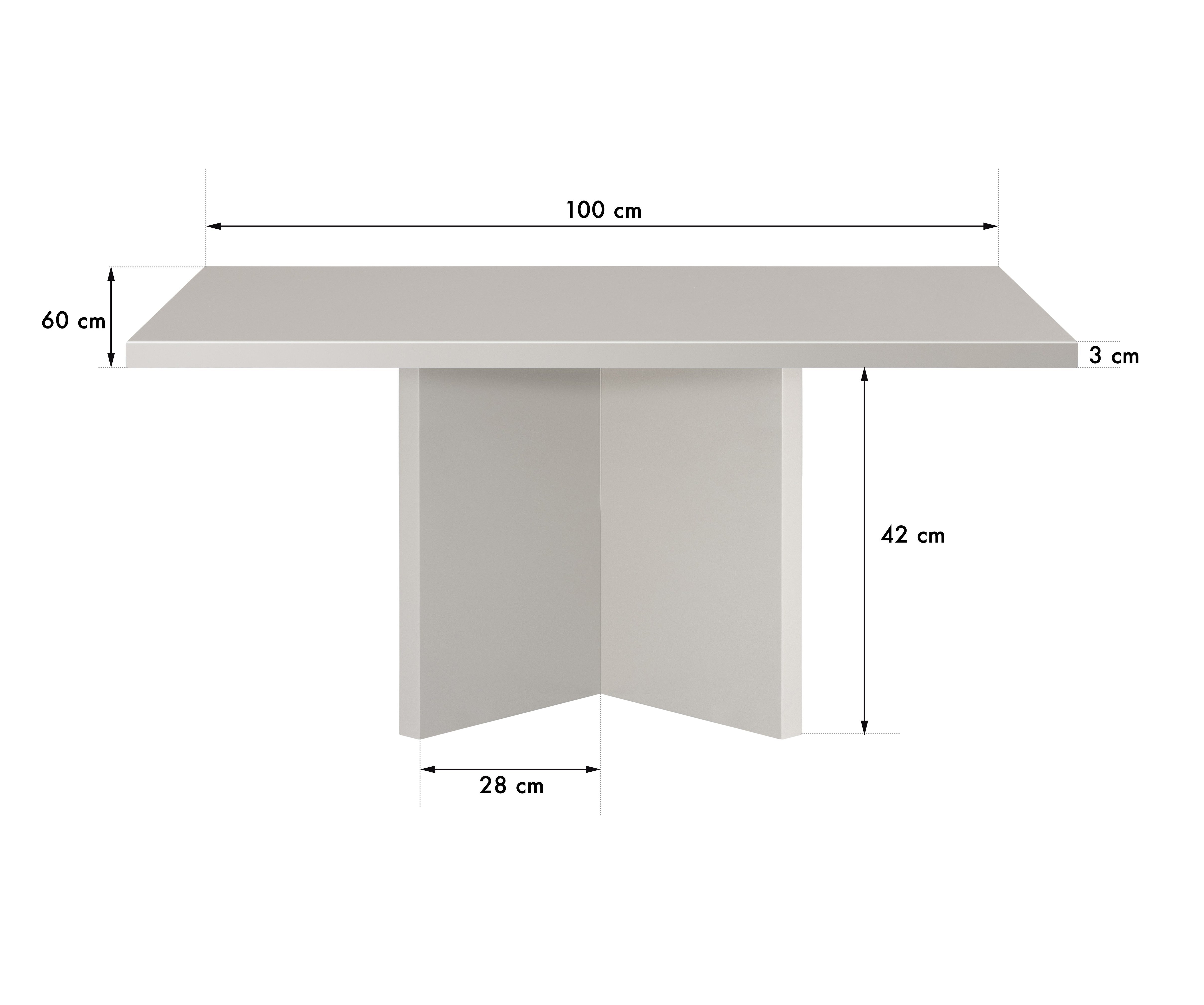 Mesa baja rectangular Charla Taupe 100x60