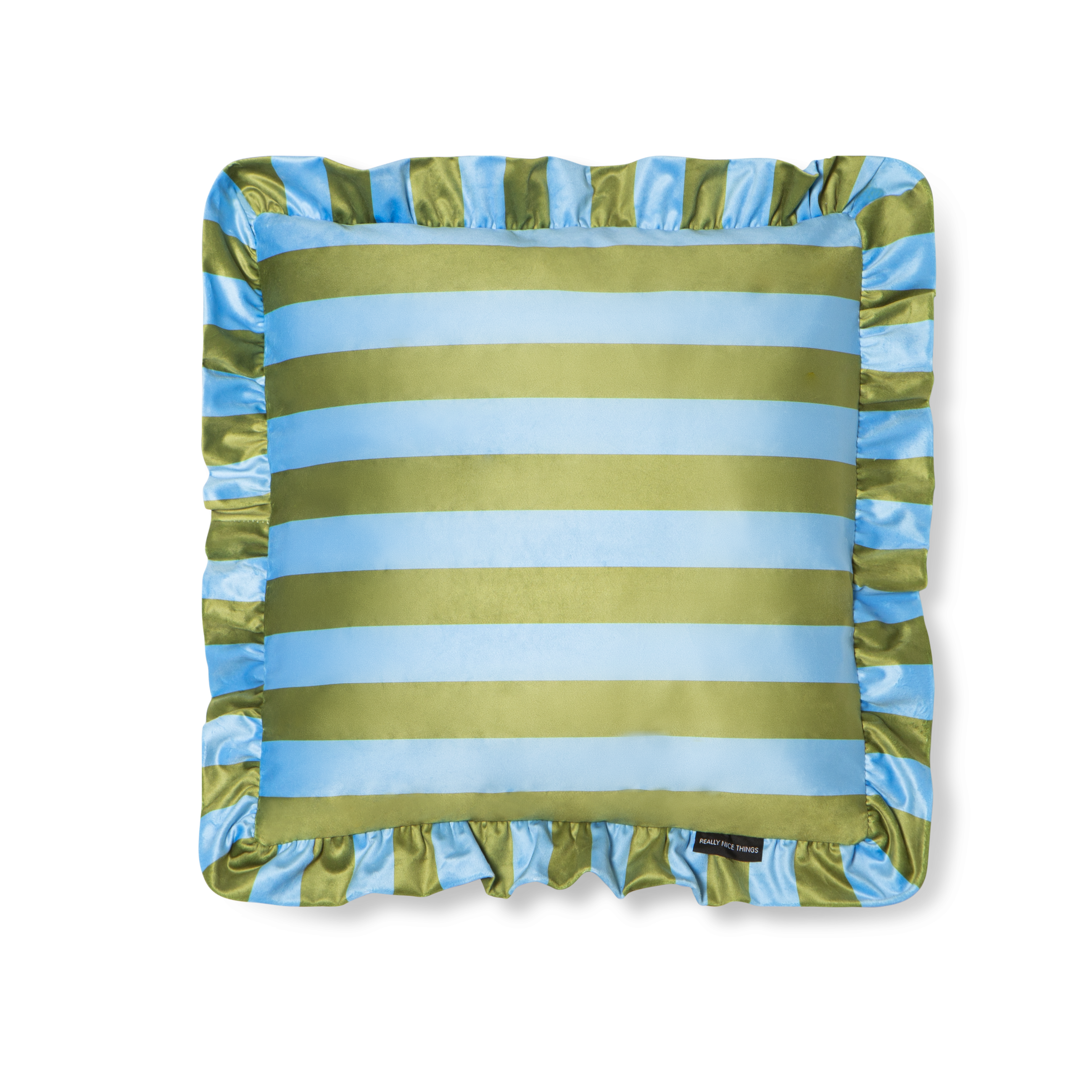 Cojín Ruffle Velvet Green -Blue