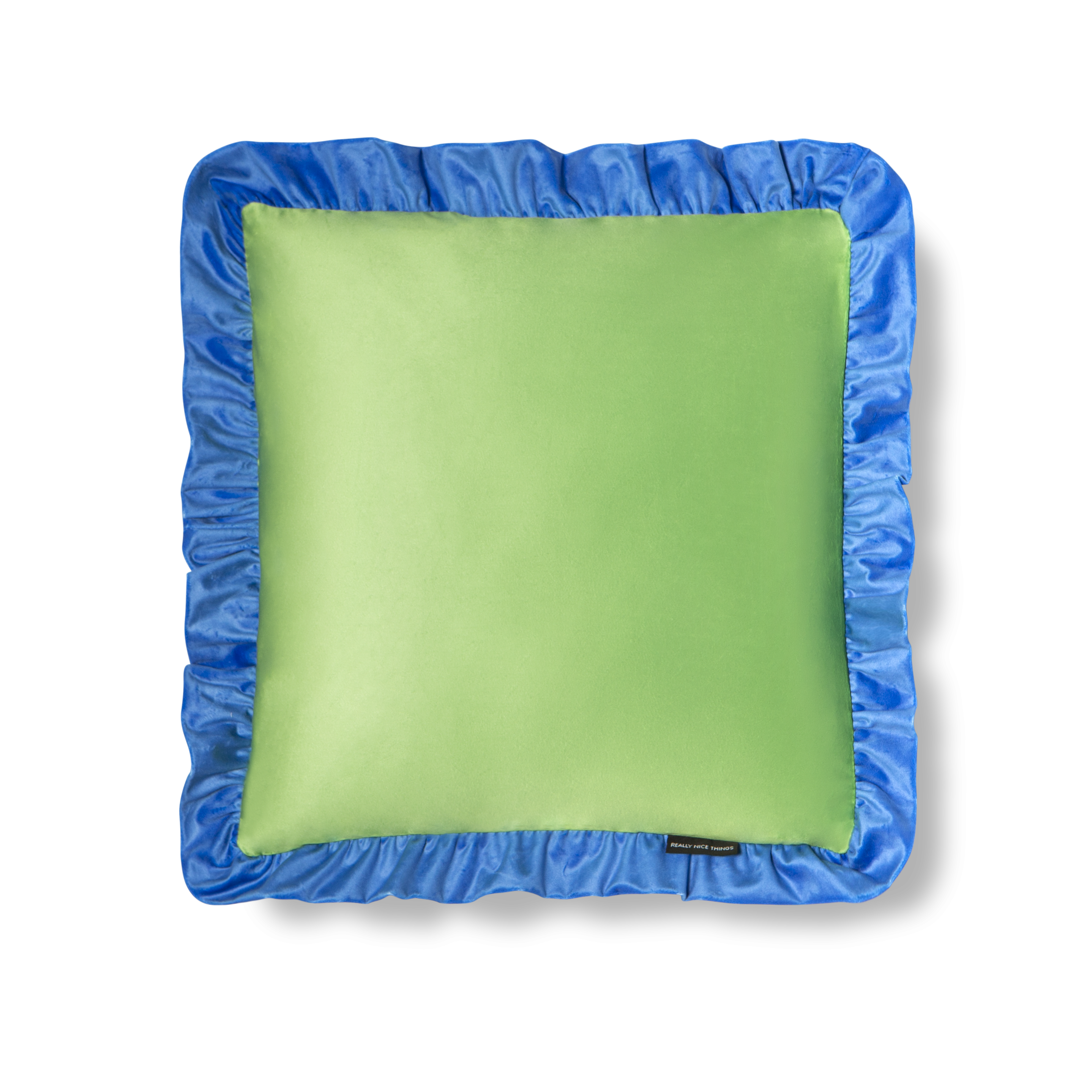 Cojín Ruffle Velvet Blue - Green Apple