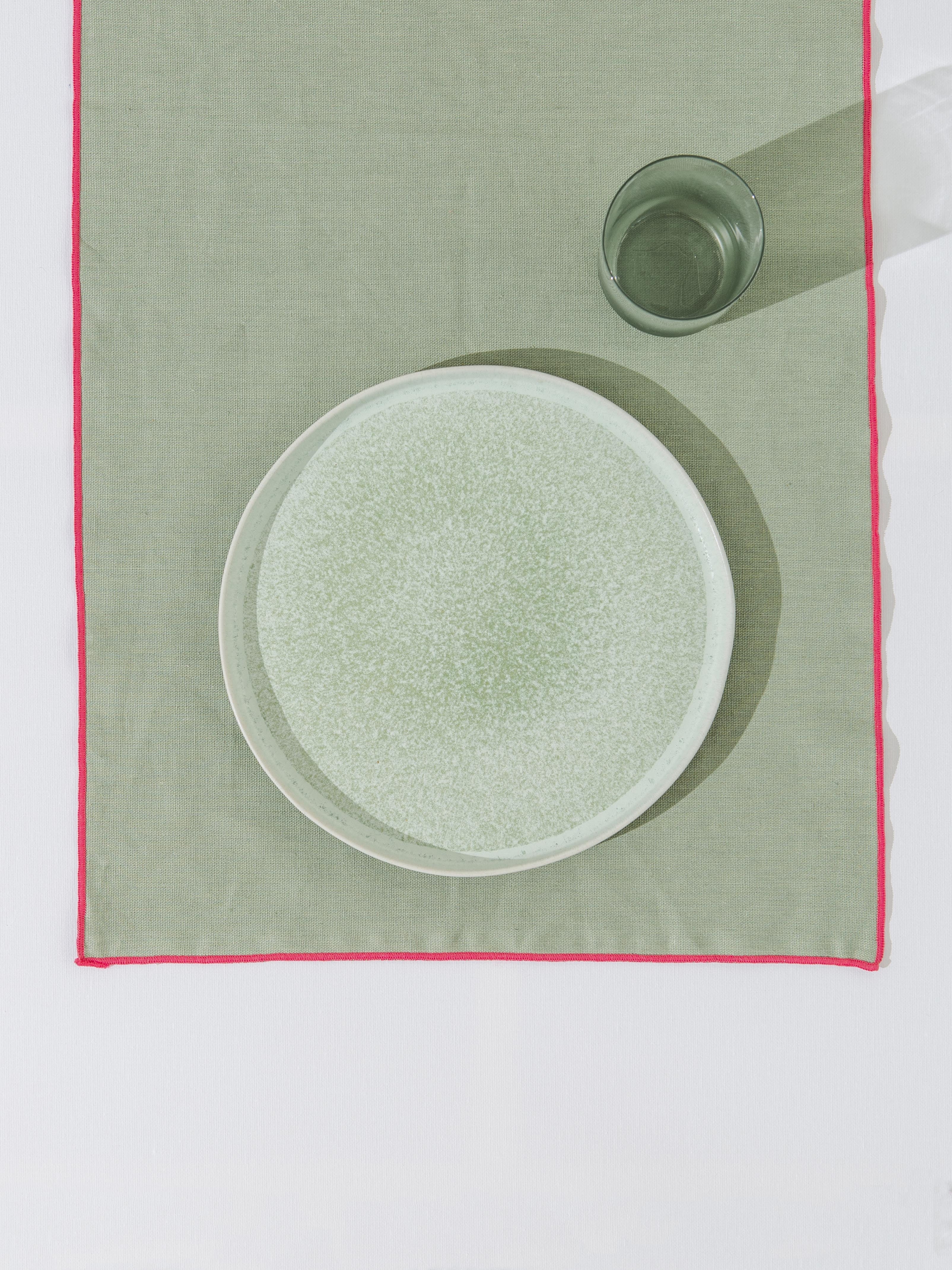 Set 2 caminos de mesa Contrast Edge Acqua