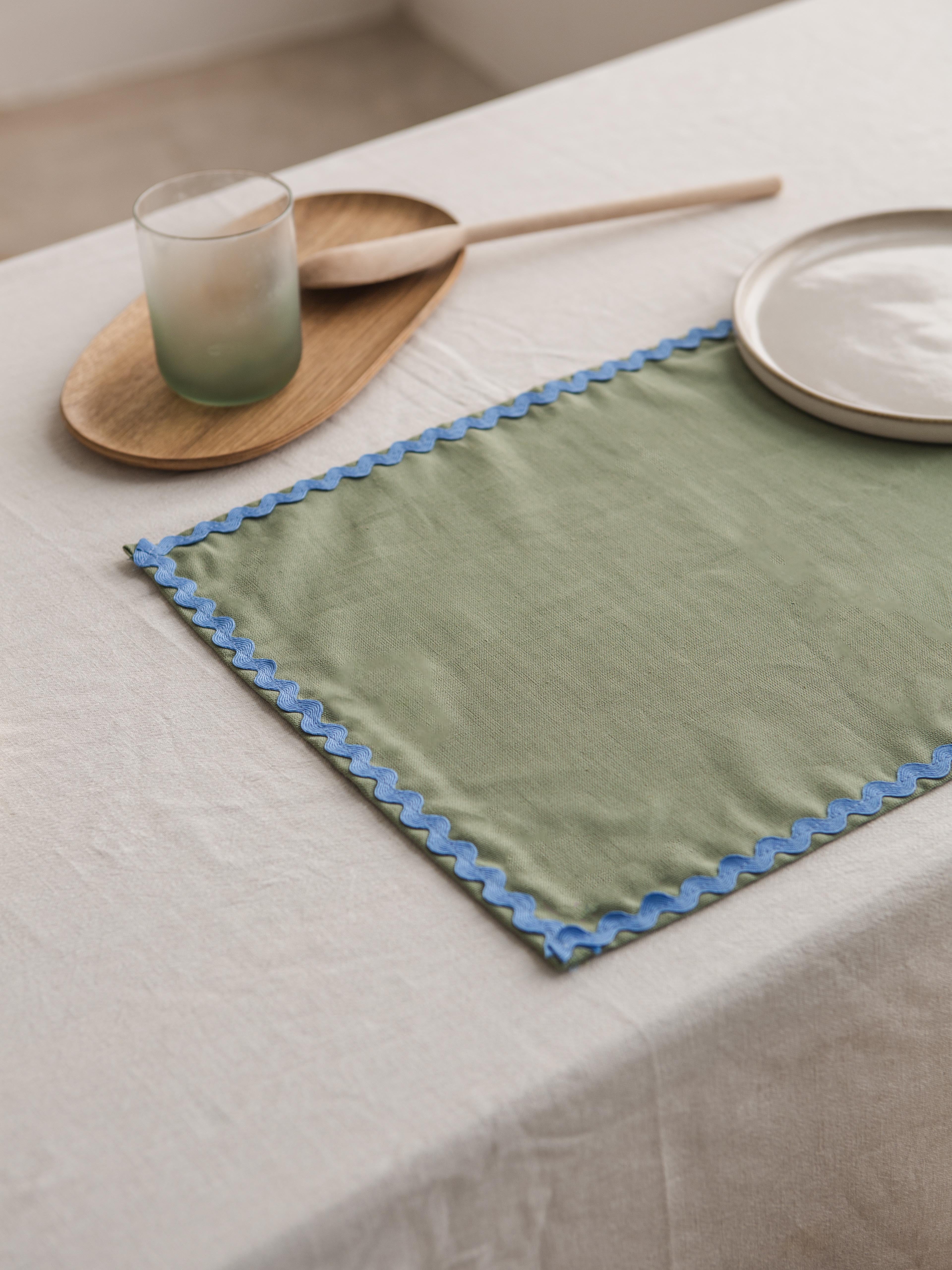 Lot de 2 sets de table Wavy Aquamarine