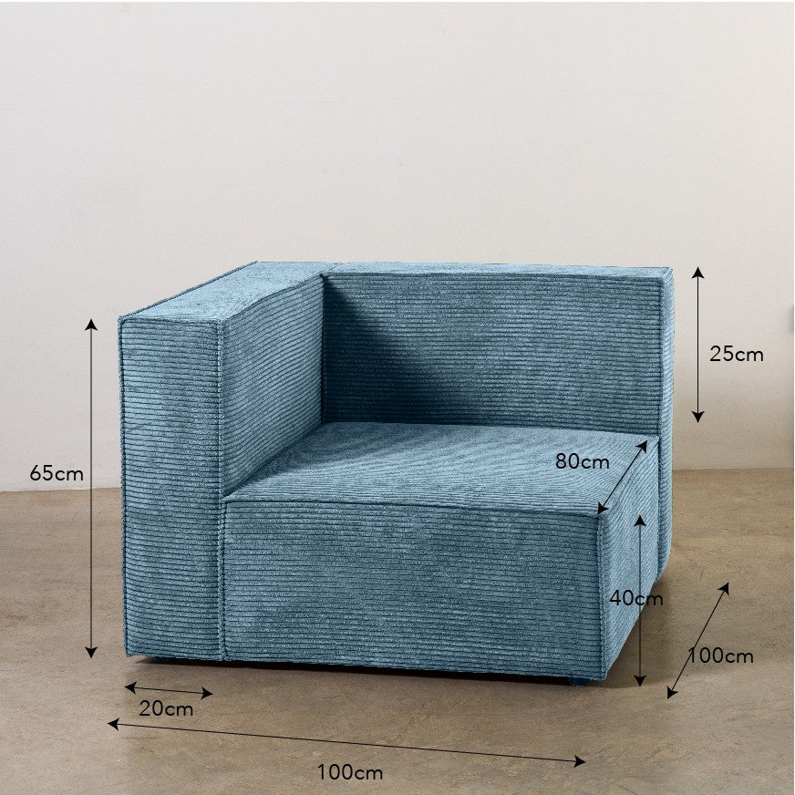 Sofa Harper 2 plazas Chaiselongue Azul
