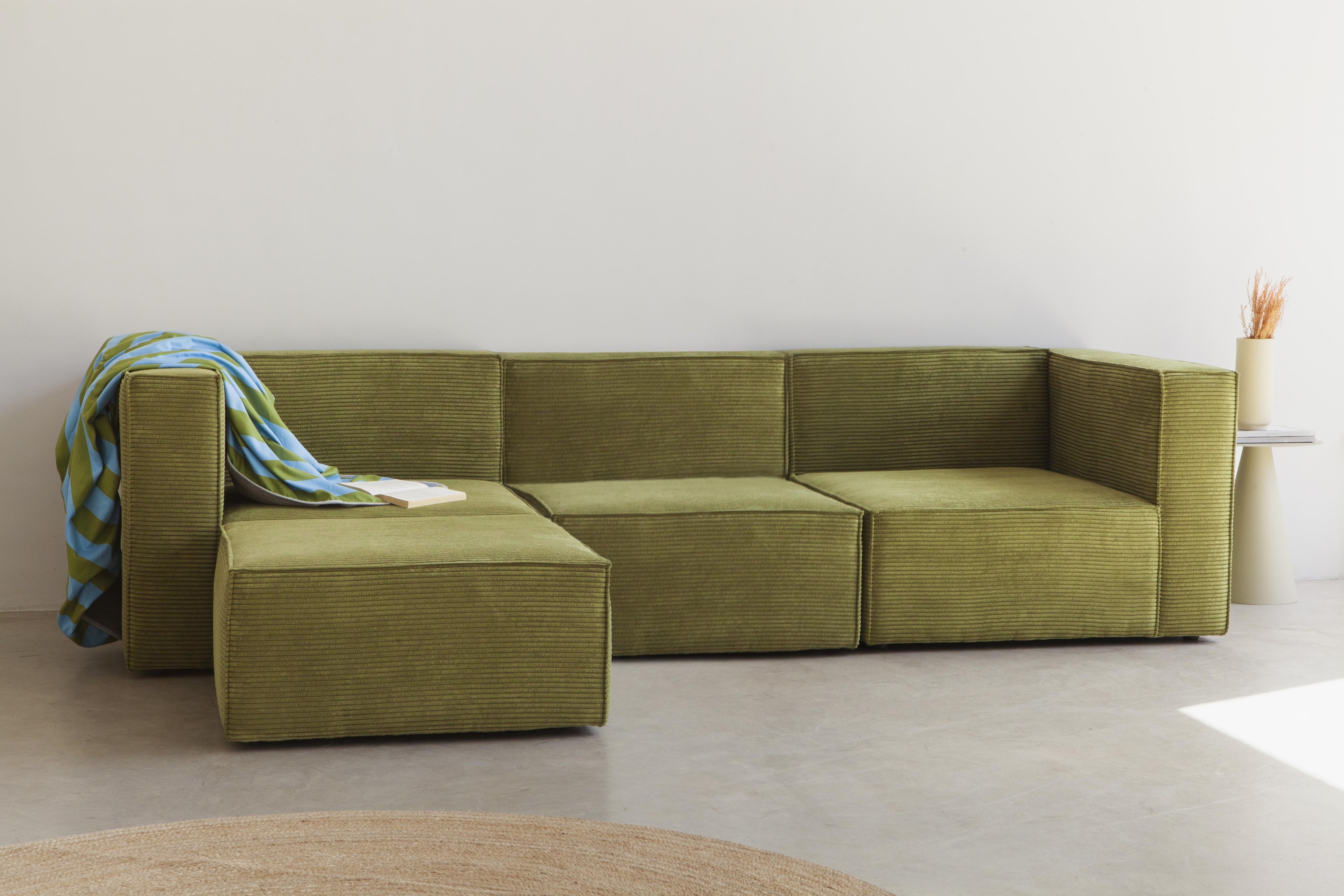 Sofa Harper 3 plazas Chaiselongue Verde