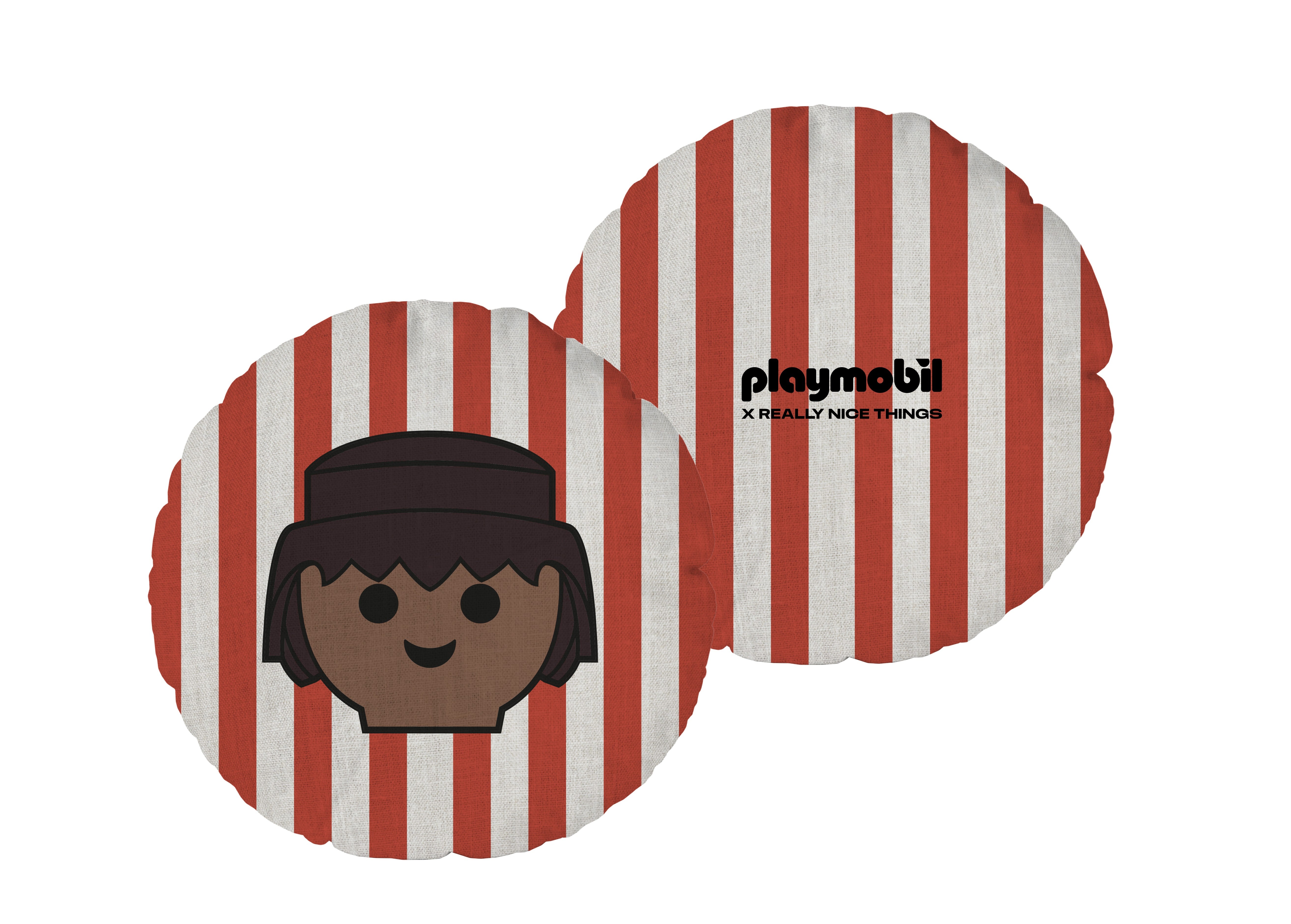 Cojin Redondo (Red Stripes Playmobil)