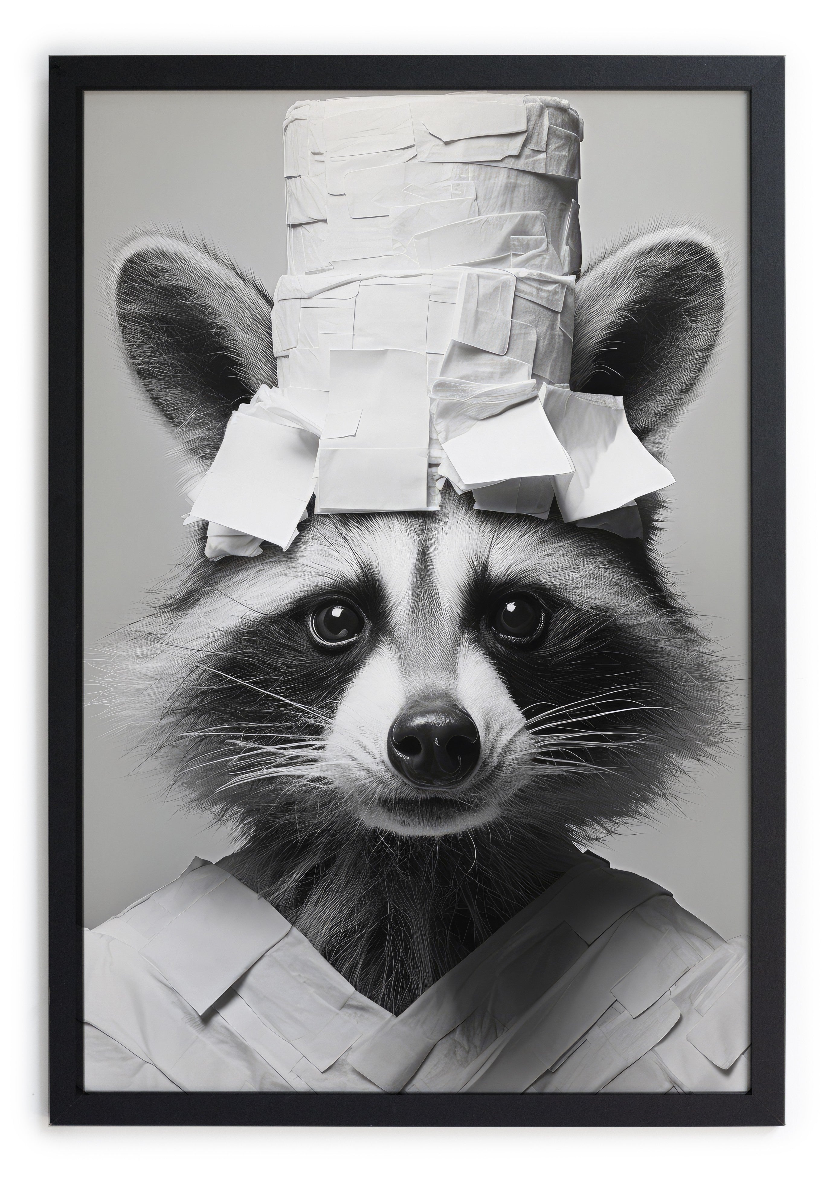 Cuadro Moldura Negra 40x30 (Racoon Paper)