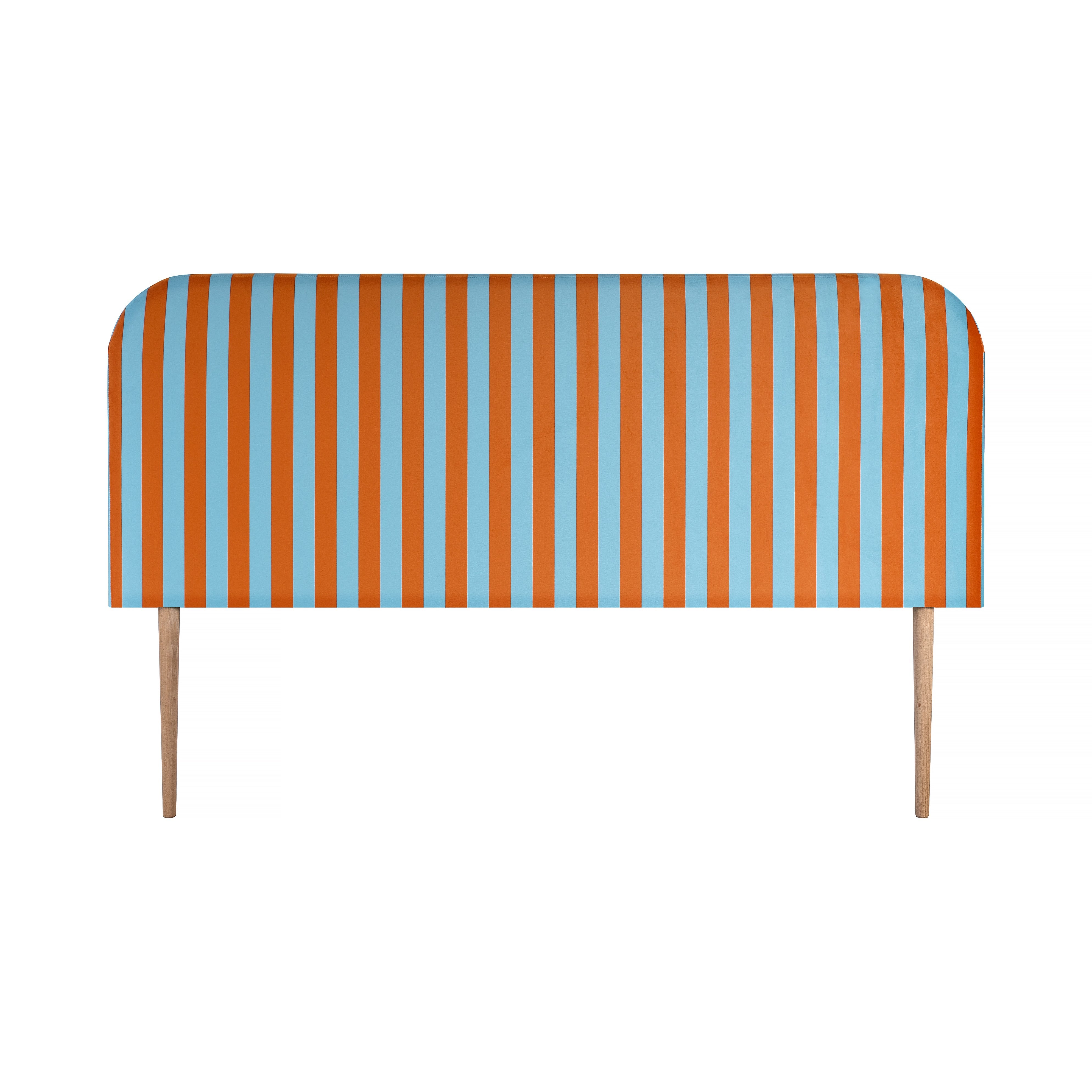 Cabecero Eddie Tapizado Velvet (Stripes Copper Blue)