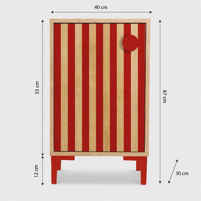Mesita William Roble Red Stripes