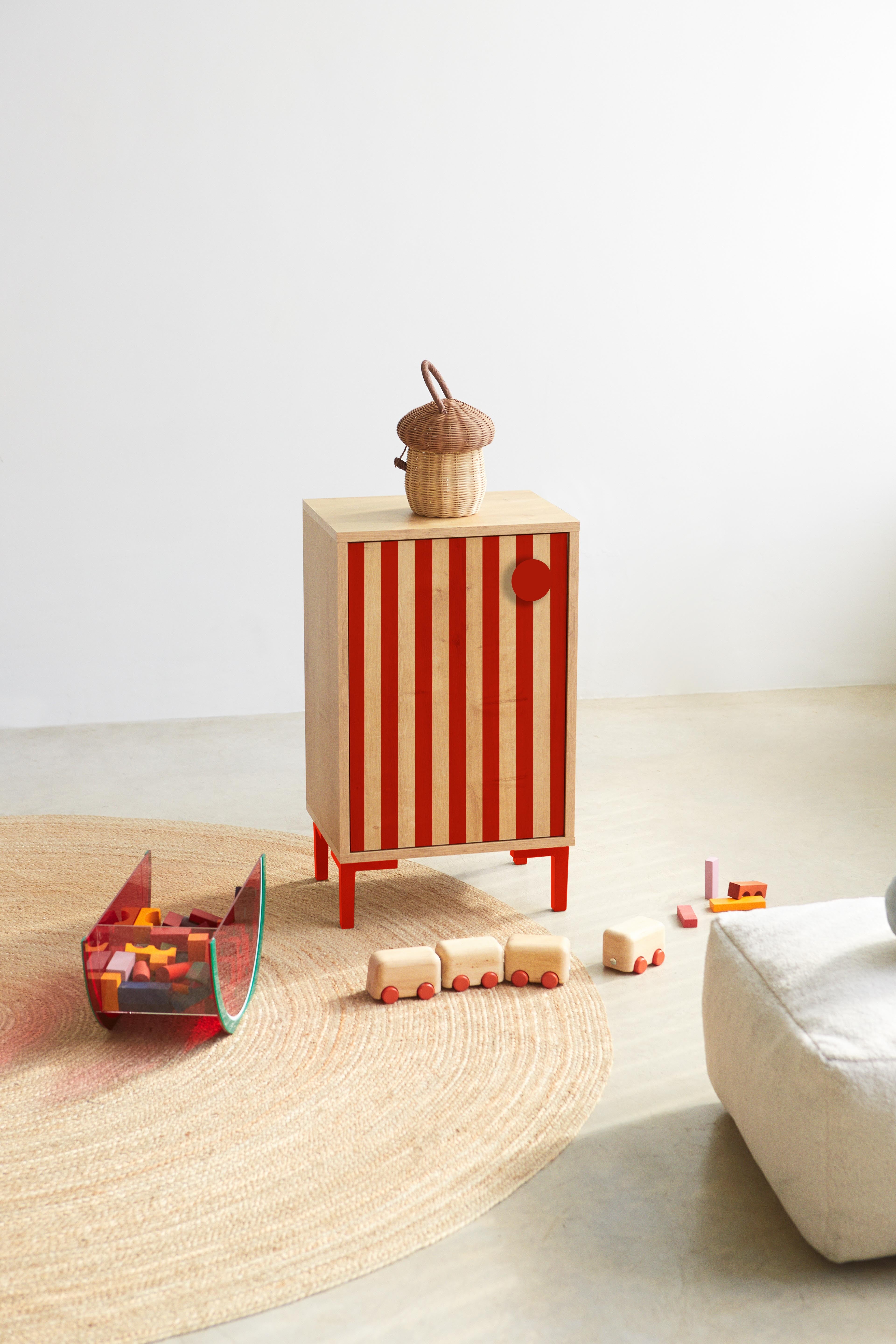 Mesita William Roble Red Stripes