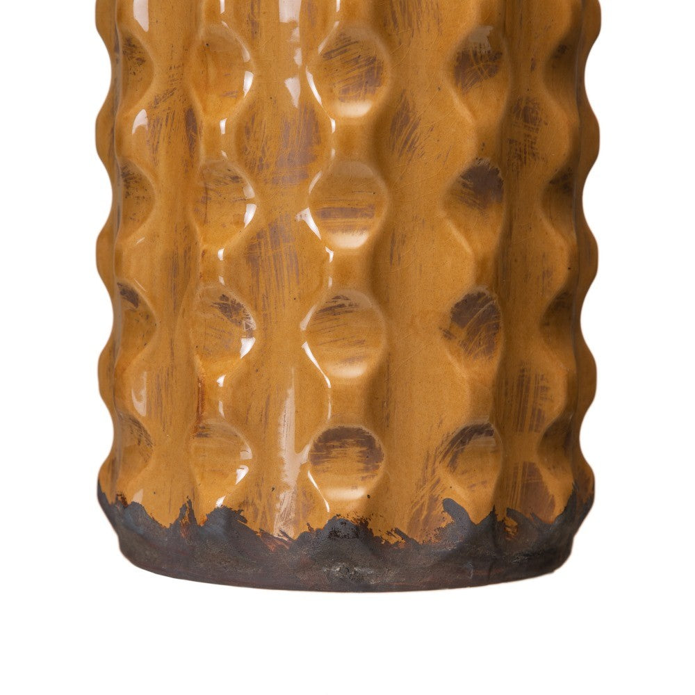 JARRÓN WAVES MUSTARD
