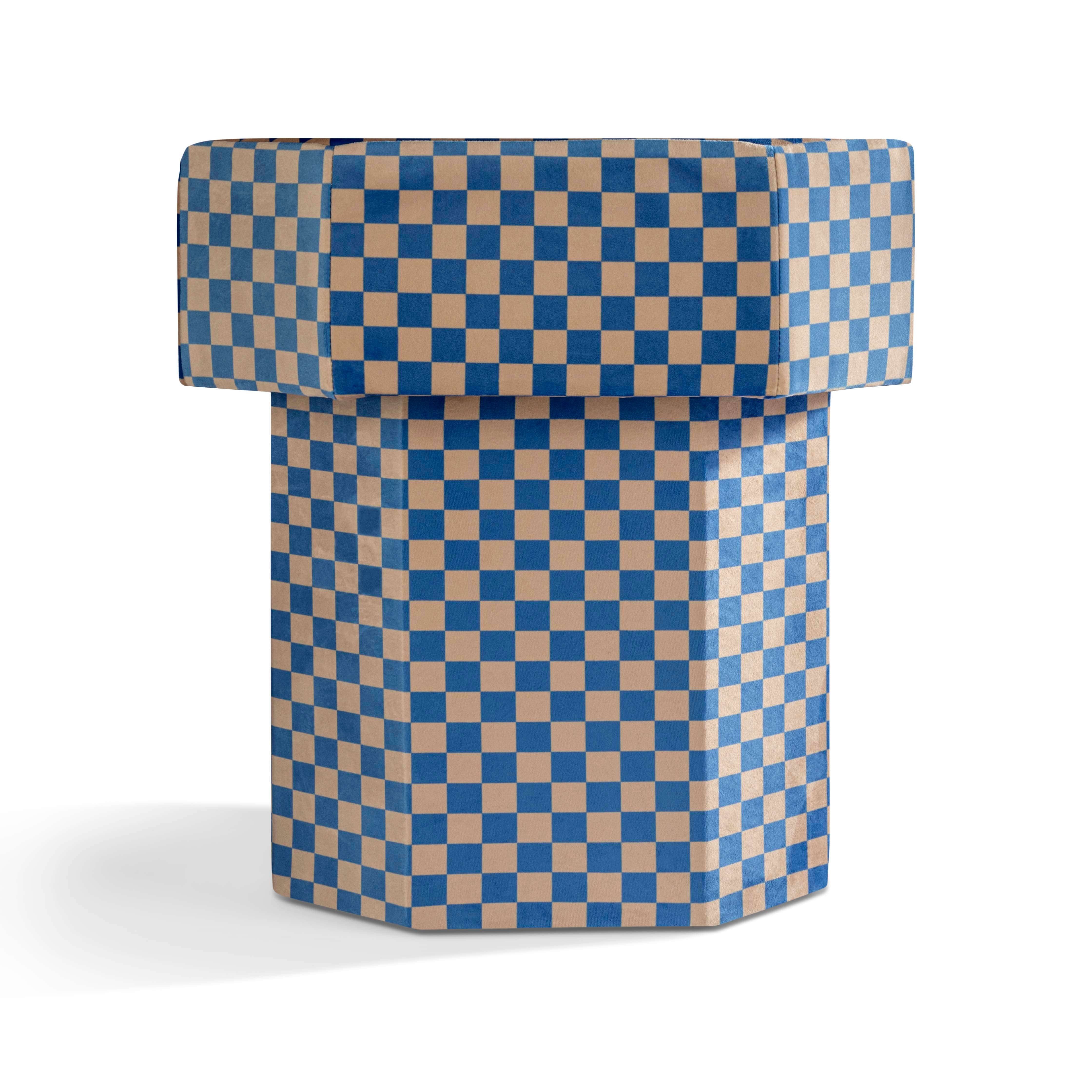 Viva Bench checkerboard pink and Blue