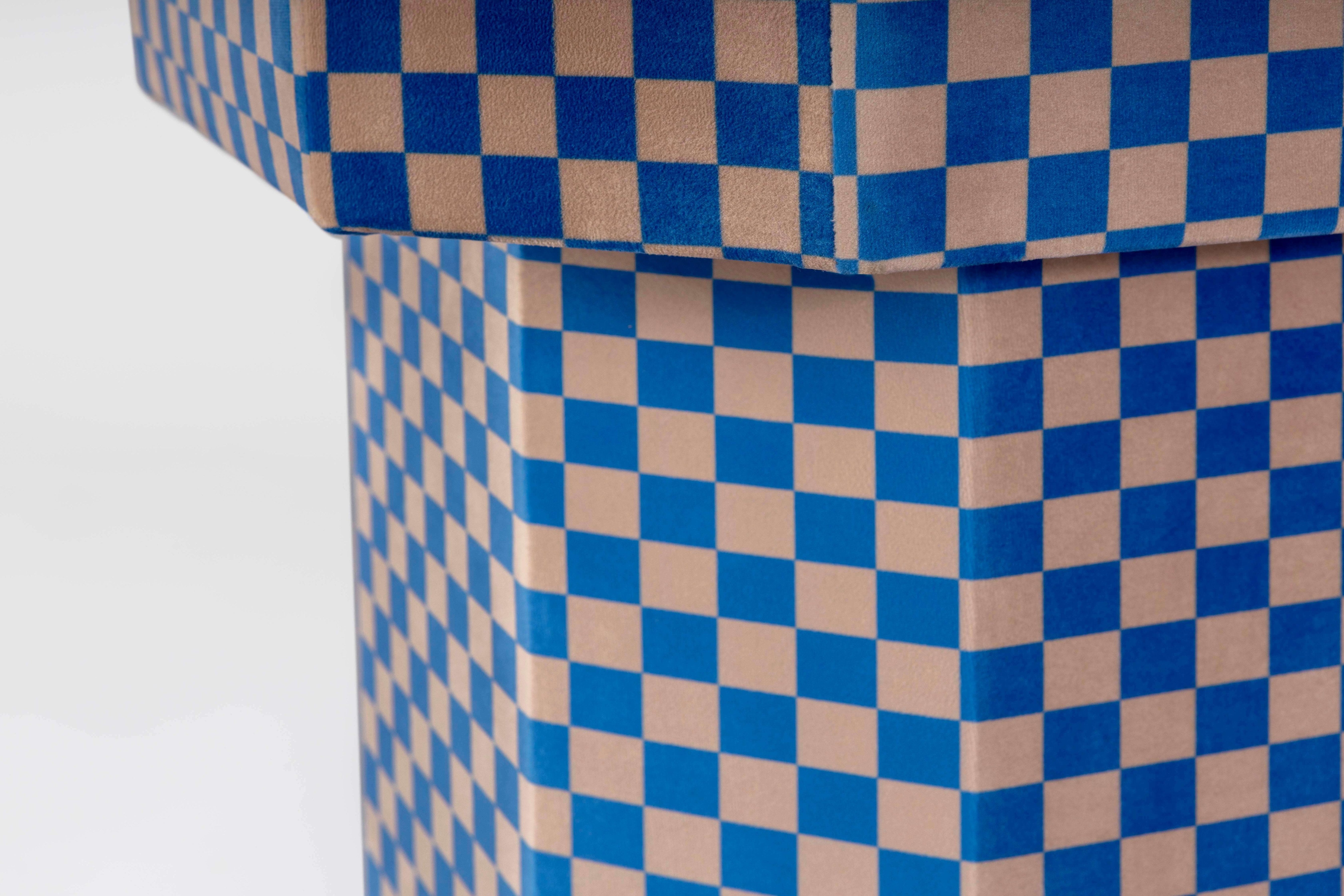 Viva Bench checkerboard pink and Blue