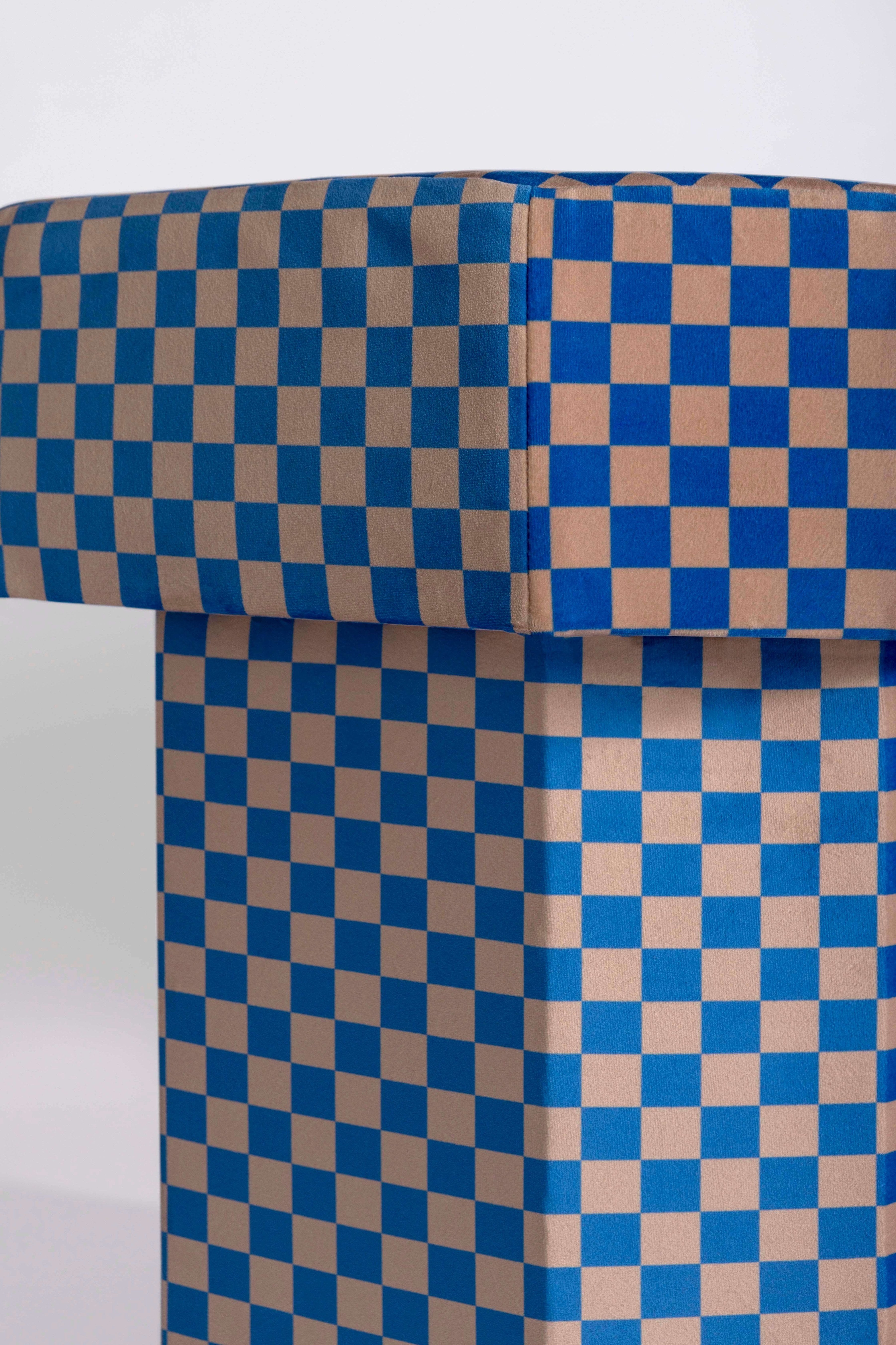 Viva Bench checkerboard pink and Blue